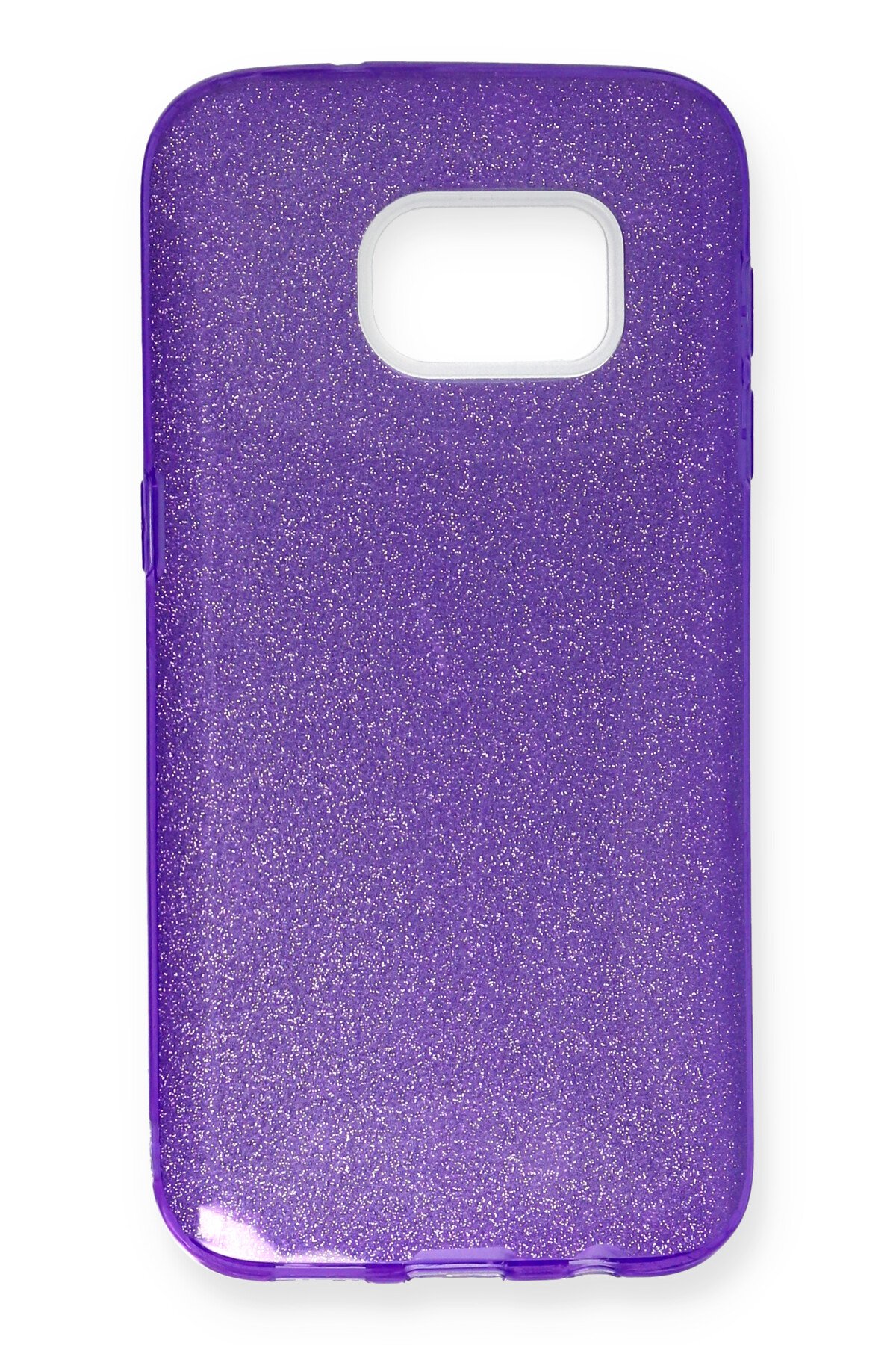 Newface Samsung Galaxy S7 Kılıf Simli Katmanlı Silikon - Kırmızı