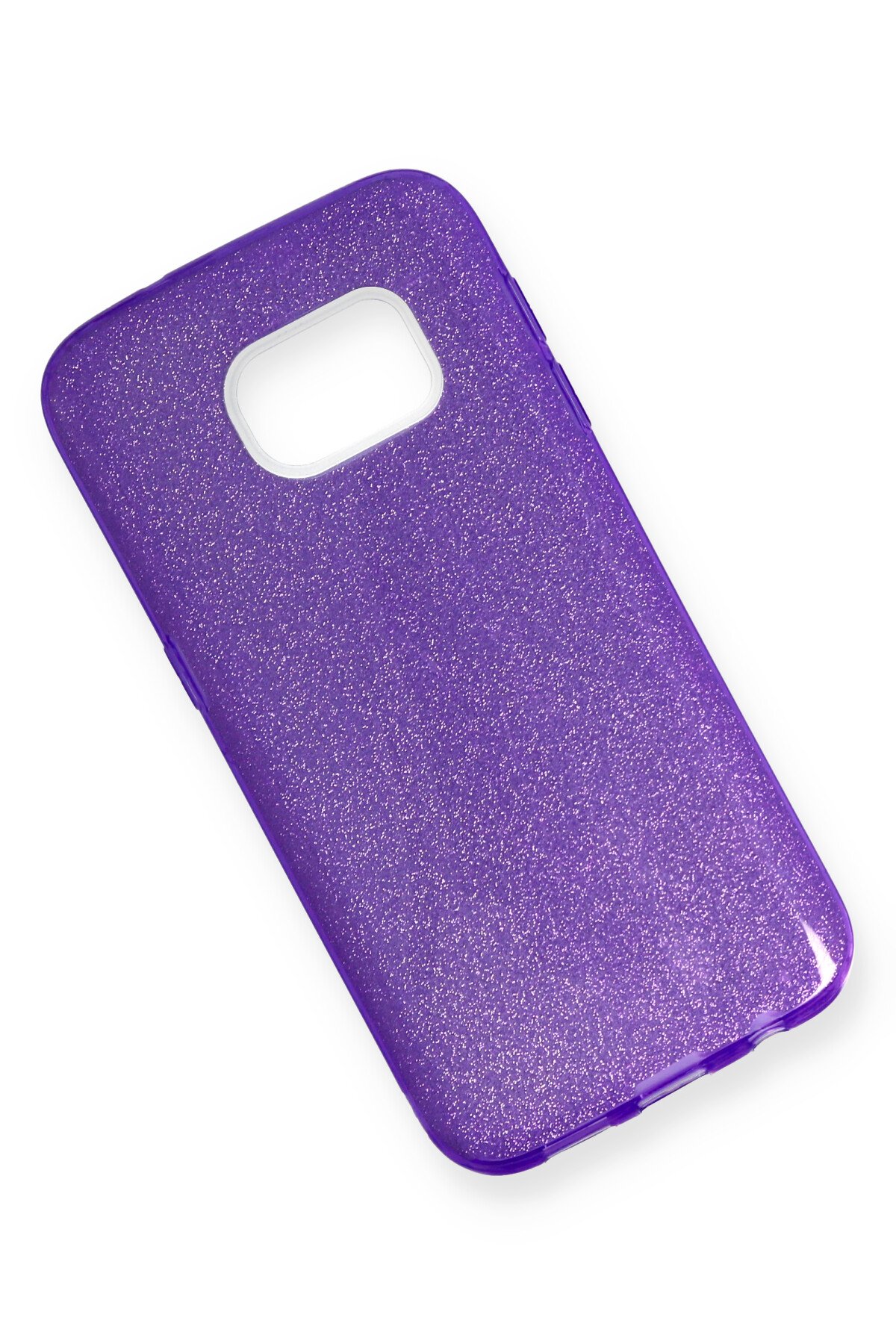 Newface Samsung Galaxy S7 Kılıf Simli Katmanlı Silikon - Kırmızı