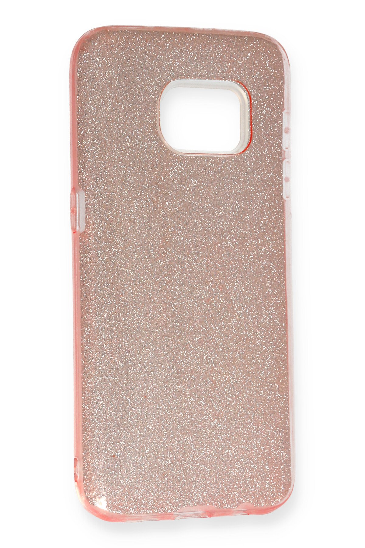 Newface Samsung Galaxy S7 Kılıf Simli Katmanlı Silikon - Kırmızı