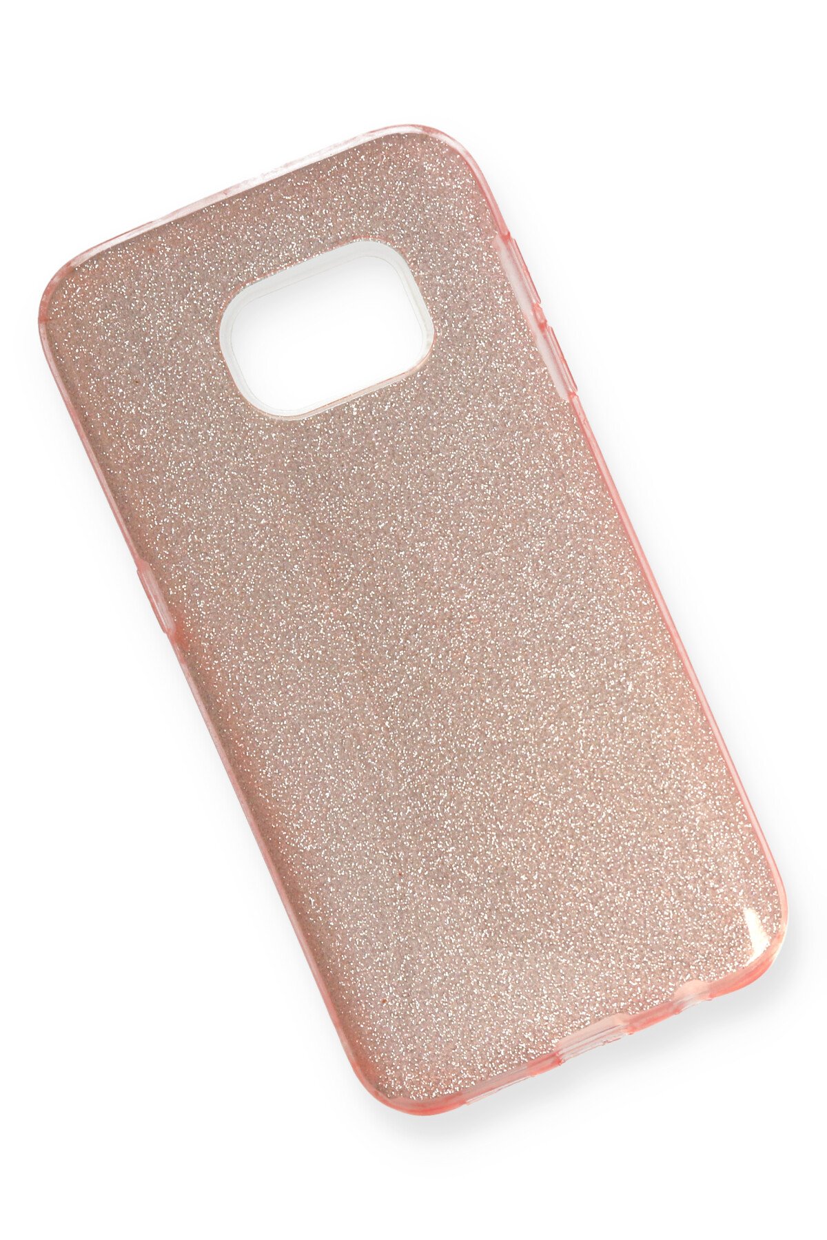 Newface Samsung Galaxy S7 Kılıf Simli Katmanlı Silikon - Kırmızı