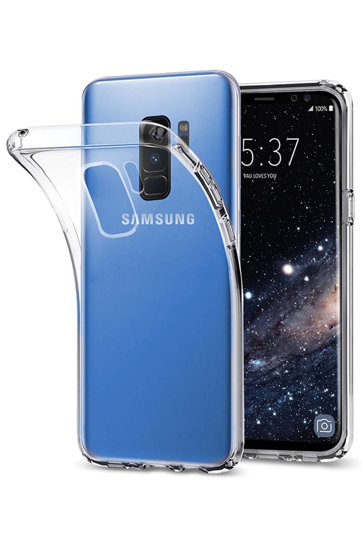 Newface Samsung Galaxy S9 Plus Kılıf Simli Katmanlı Silikon - Siyah