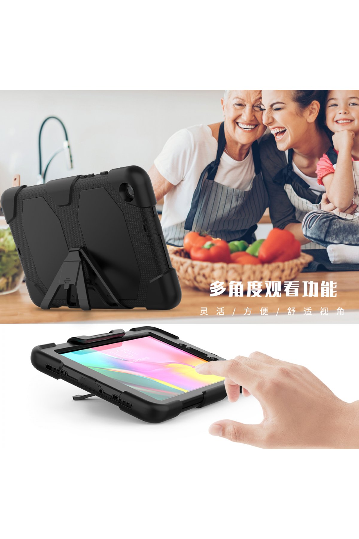 Newface Samsung Galaxy T290 Tab A 8 Kılıf Like Stantlı Tablet Silikon - Yeşil