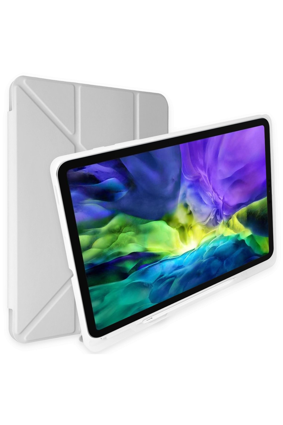 Newface Samsung Galaxy T737 Tab S7 FE 12.4 Kılıf Kalemlikli Mars Tablet Kılıfı - Mavi