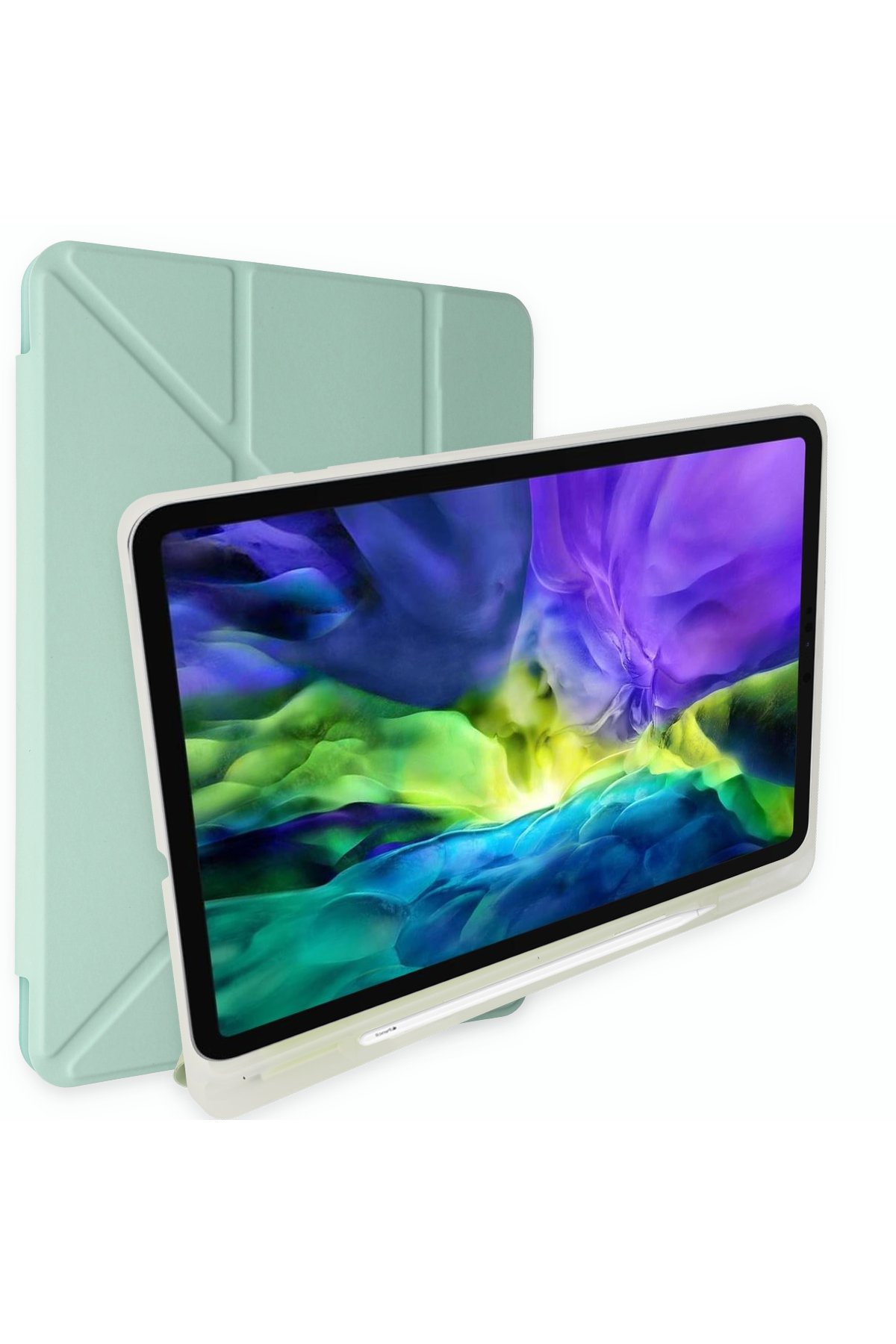 Newface Samsung Galaxy T970 Tab S7 Plus 12.4 Kılıf Kalemlikli Mars Tablet Kılıfı - Gri