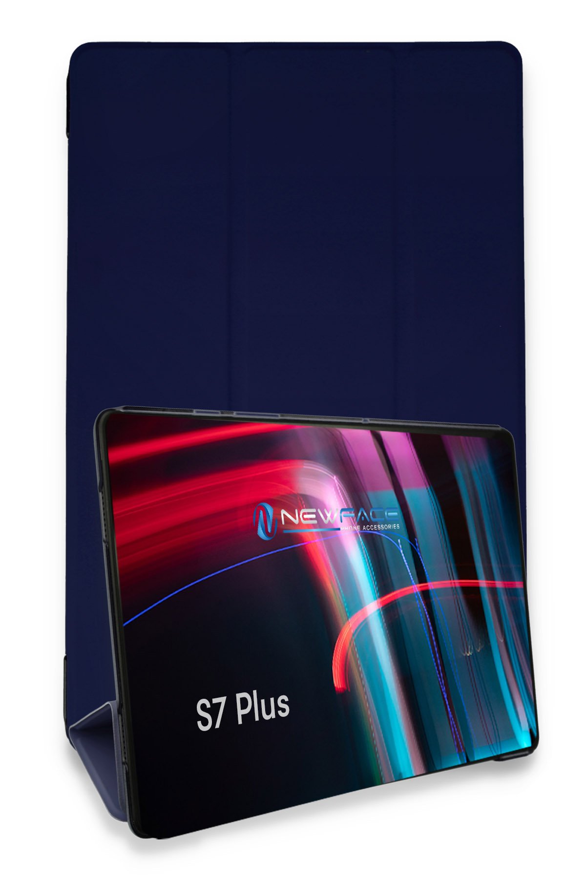 Newface Samsung Galaxy T970 Tab S7 Plus 12.4 Kılıf Kalemlikli Mars Tablet Kılıfı - Mavi