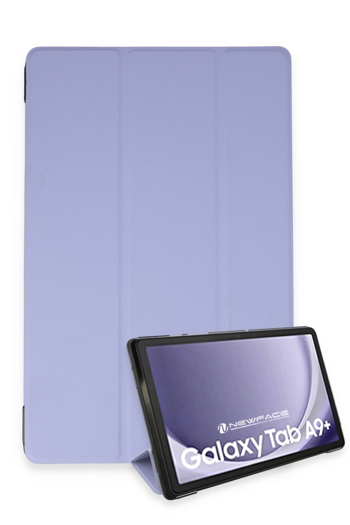 Newface Samsung Galaxy Tab A9 Plus Kılıf Patpat El Tutma Aparatlı Standlı Tablet Silikon - Mor