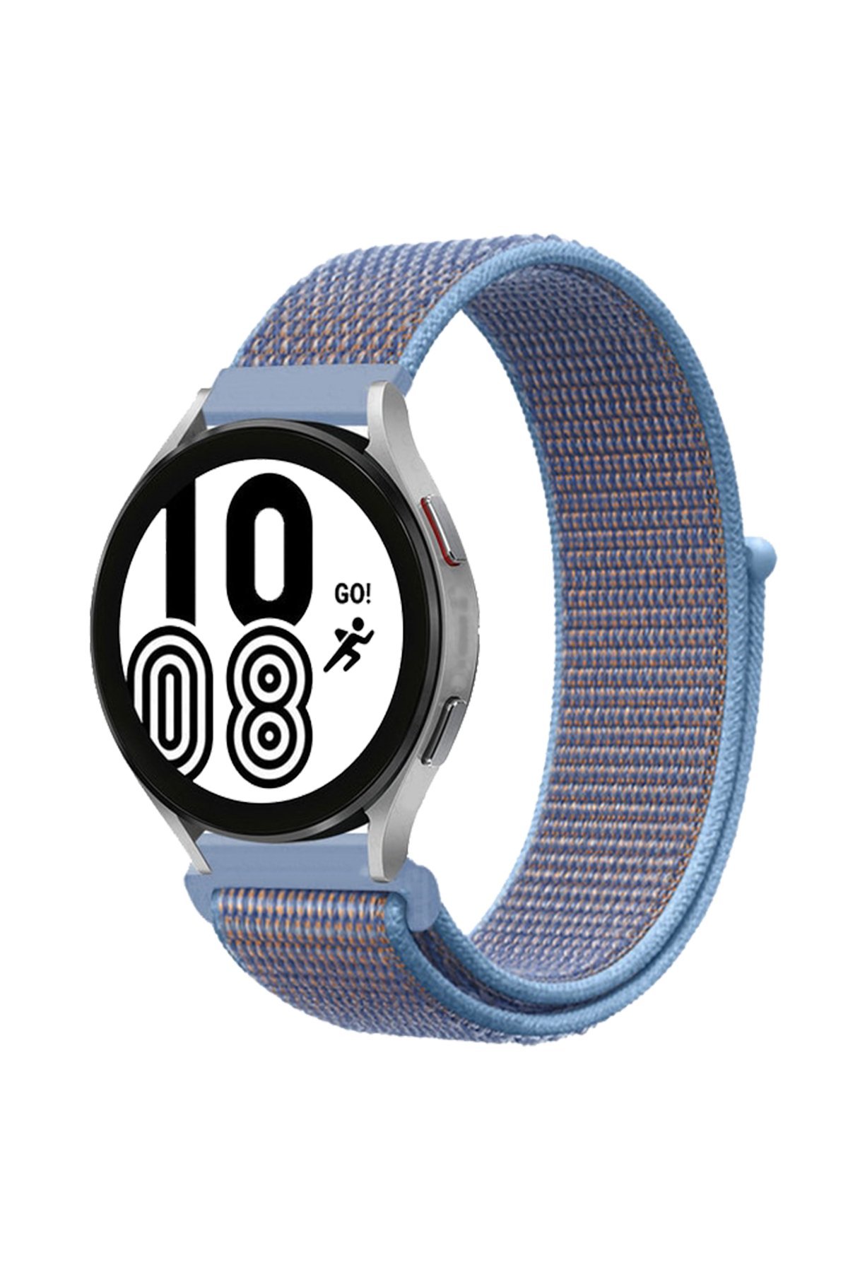 Newface Samsung Galaxy Watch 5 Hasırlı Cırtcırtlı Kordon - Beyaz