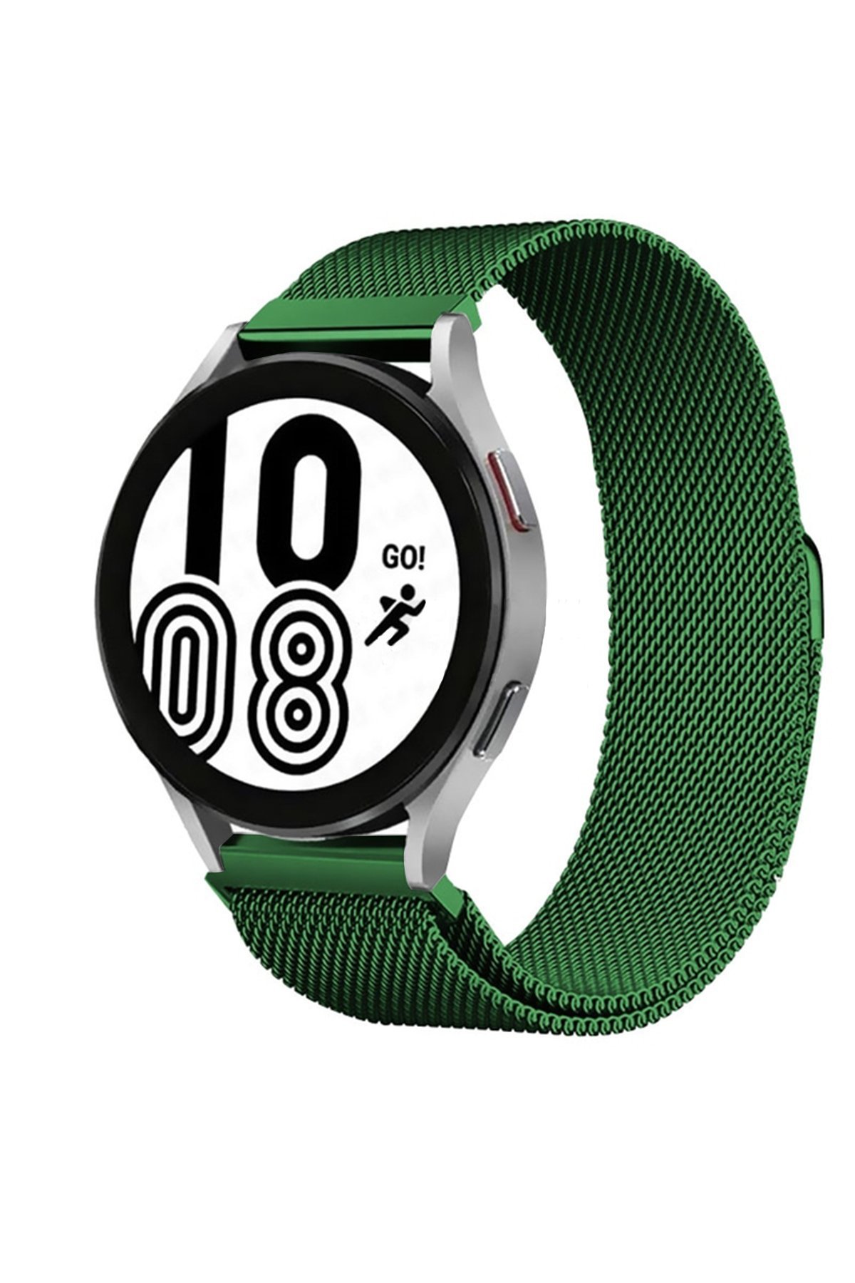Newface Samsung Galaxy Watch 5 Hasırlı Cırtcırtlı Kordon - Haki Yeşil