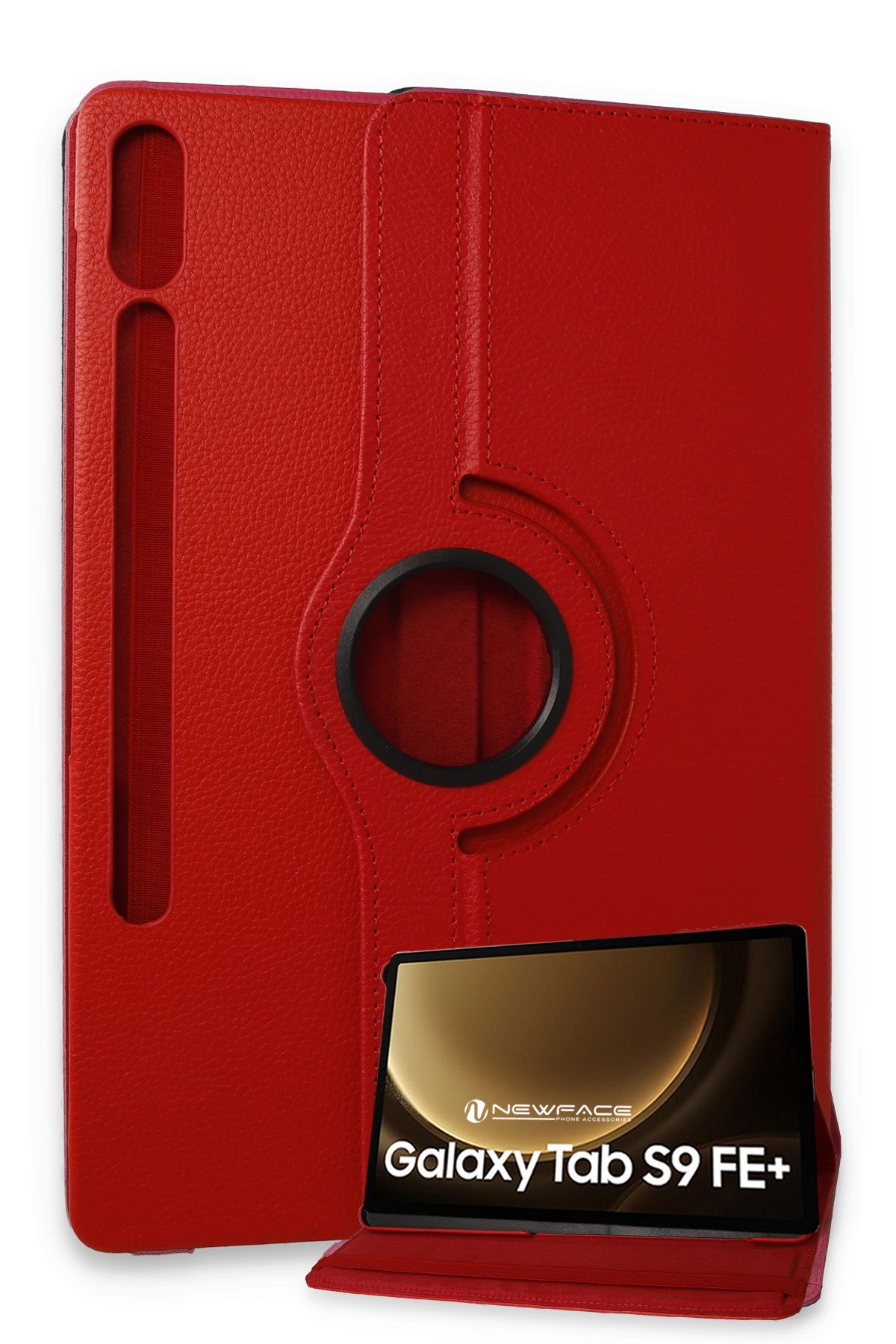 Newface Samsung Galaxy X610 Tab S9 FE Plus 12.4 Kılıf Kalemlikli Mars Tablet Kılıfı - Kırmızı