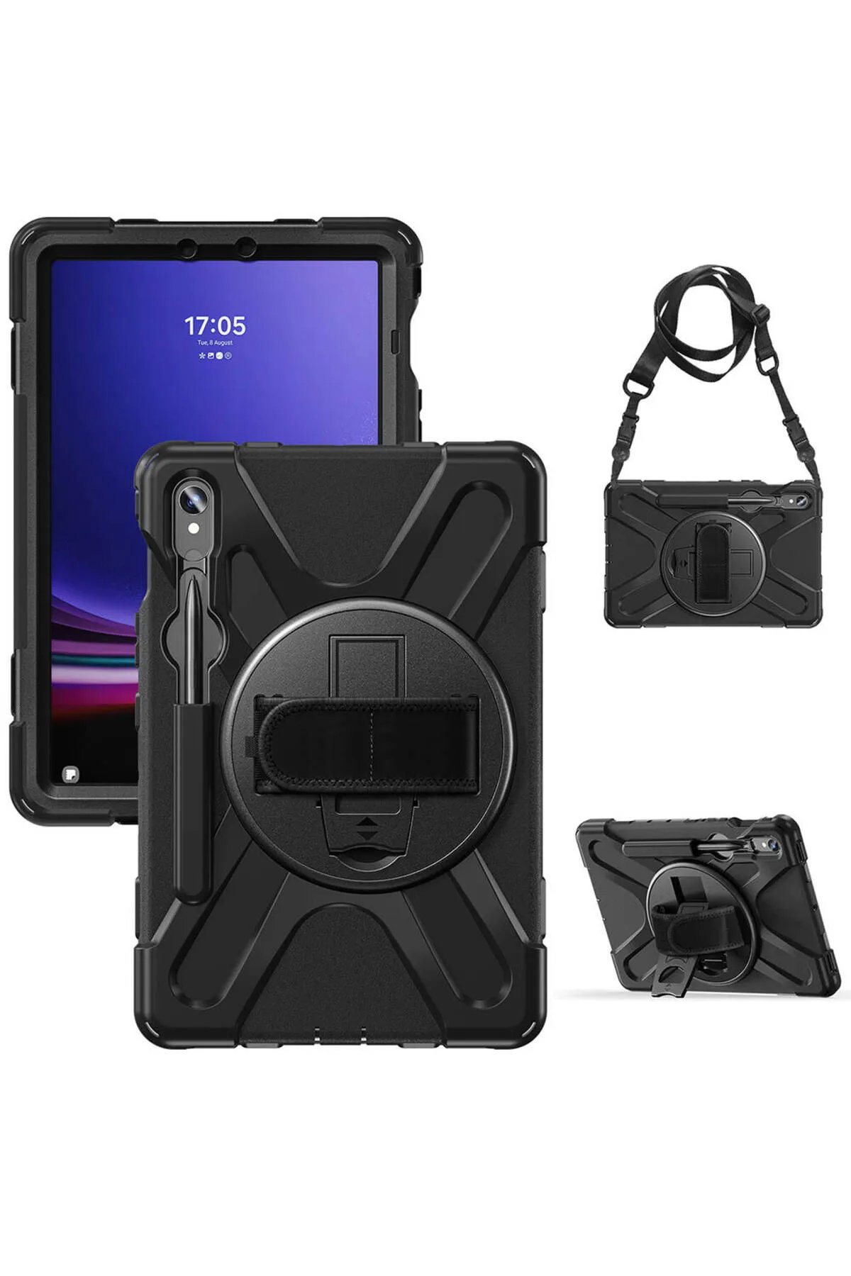 Newface Samsung Galaxy X710 Tab S9 11 Kılıf 360 Tablet Deri Kılıf - Lacivert