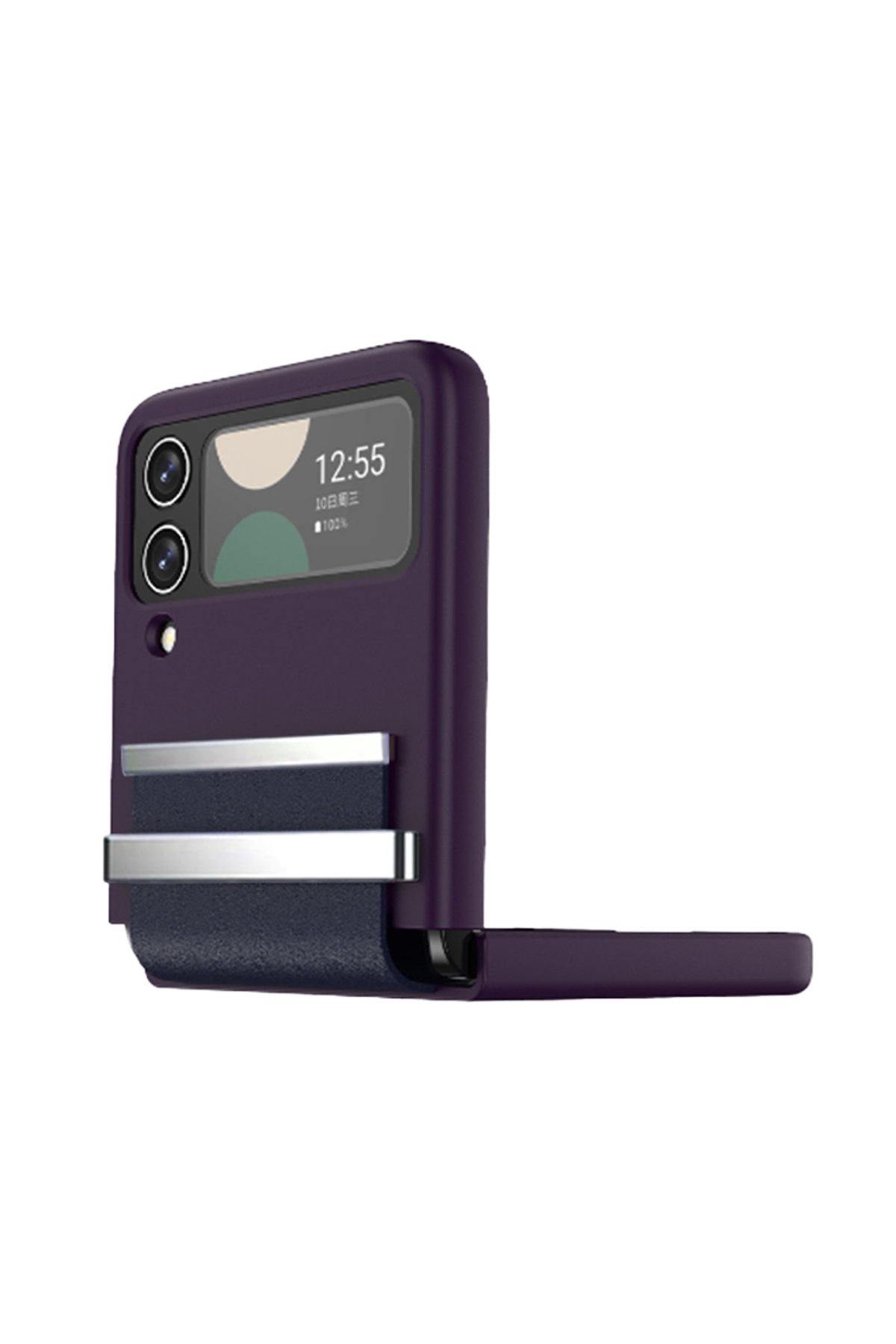 Newface Samsung Galaxy Z Flip 3 Kılıf Belt Flip Kapak - Lacivert