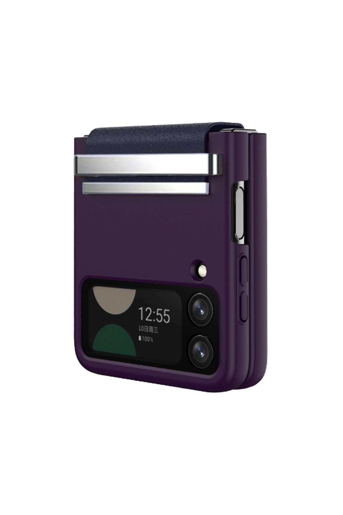 Newface Samsung Galaxy Z Flip 3 Kılıf Belt Flip Kapak - Lacivert