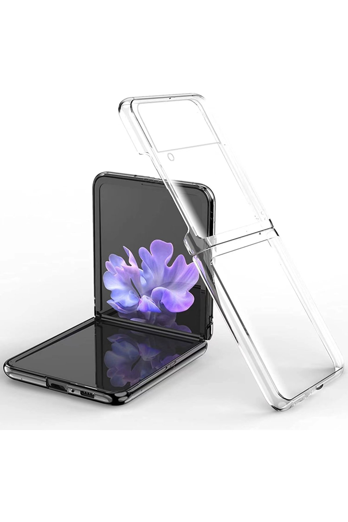 Newface Samsung Galaxy Z Flip 3 Kılıf Magneticsafe Şeffaf Silikon - Şeffaf