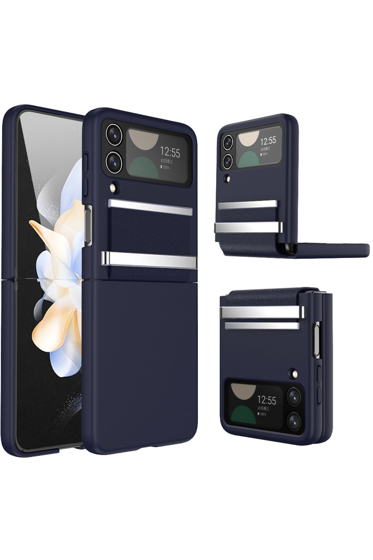 Newface Samsung Galaxy Z Flip 4 Kılıf Fold Element Kapak - Mor