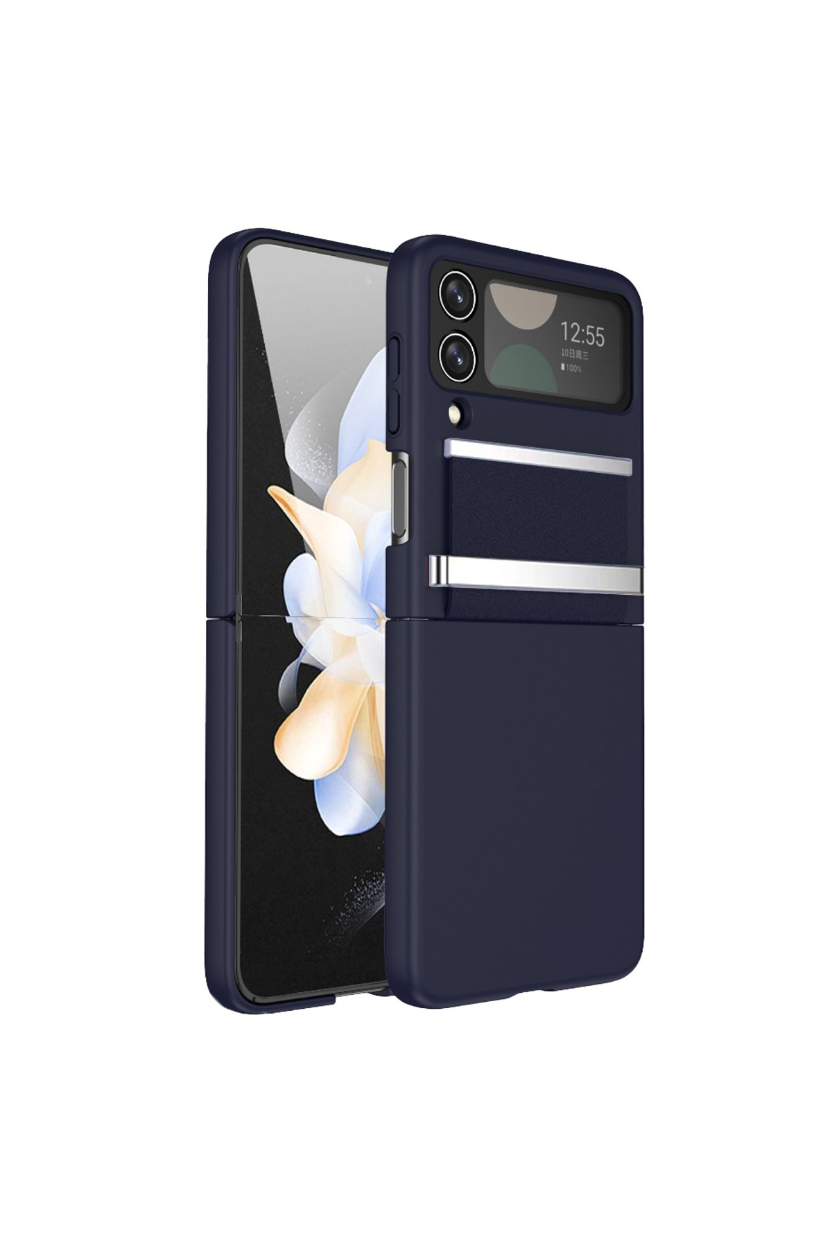 Newface Samsung Galaxy Z Flip 4 Kılıf Fold Element Kapak - Mor