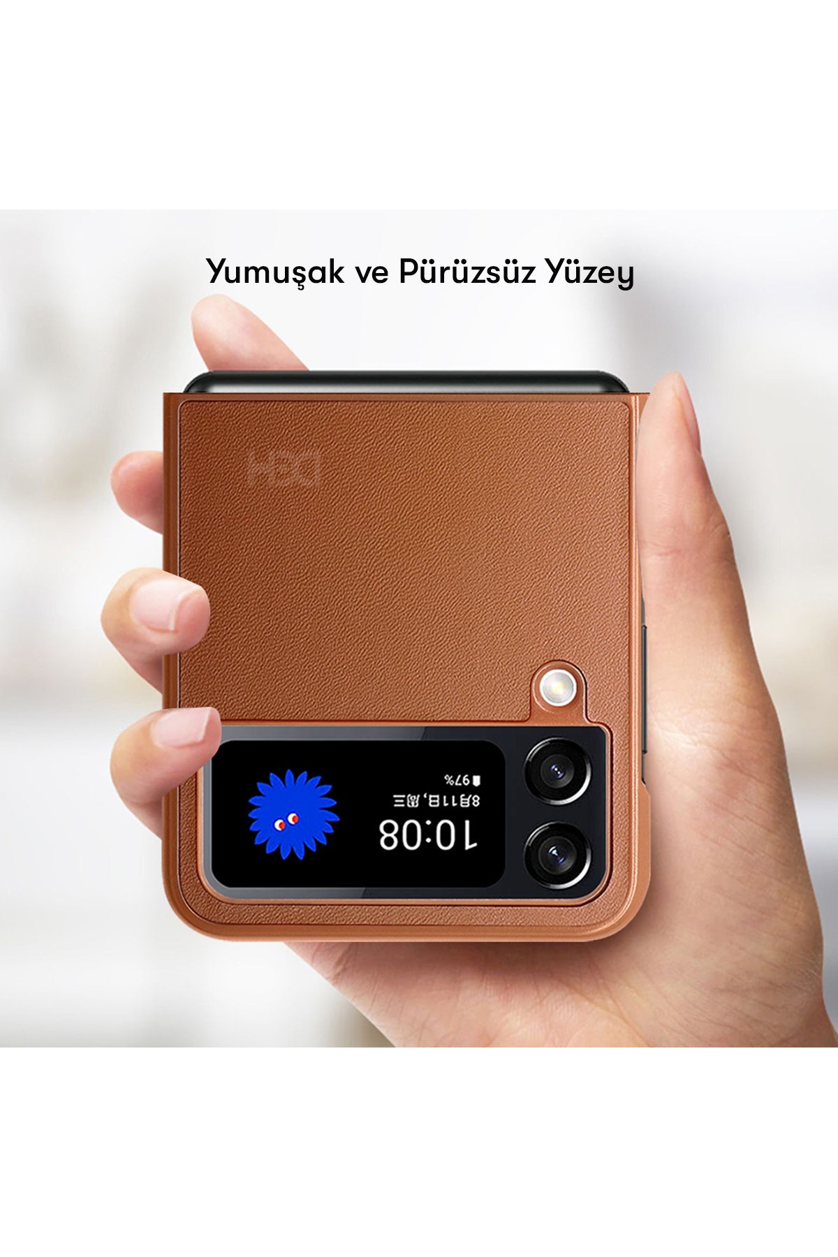 HDD Samsung Galaxy Z Flip 4 Kılıf HBC-155 Lizbon Kapak - Koyu Yeşil