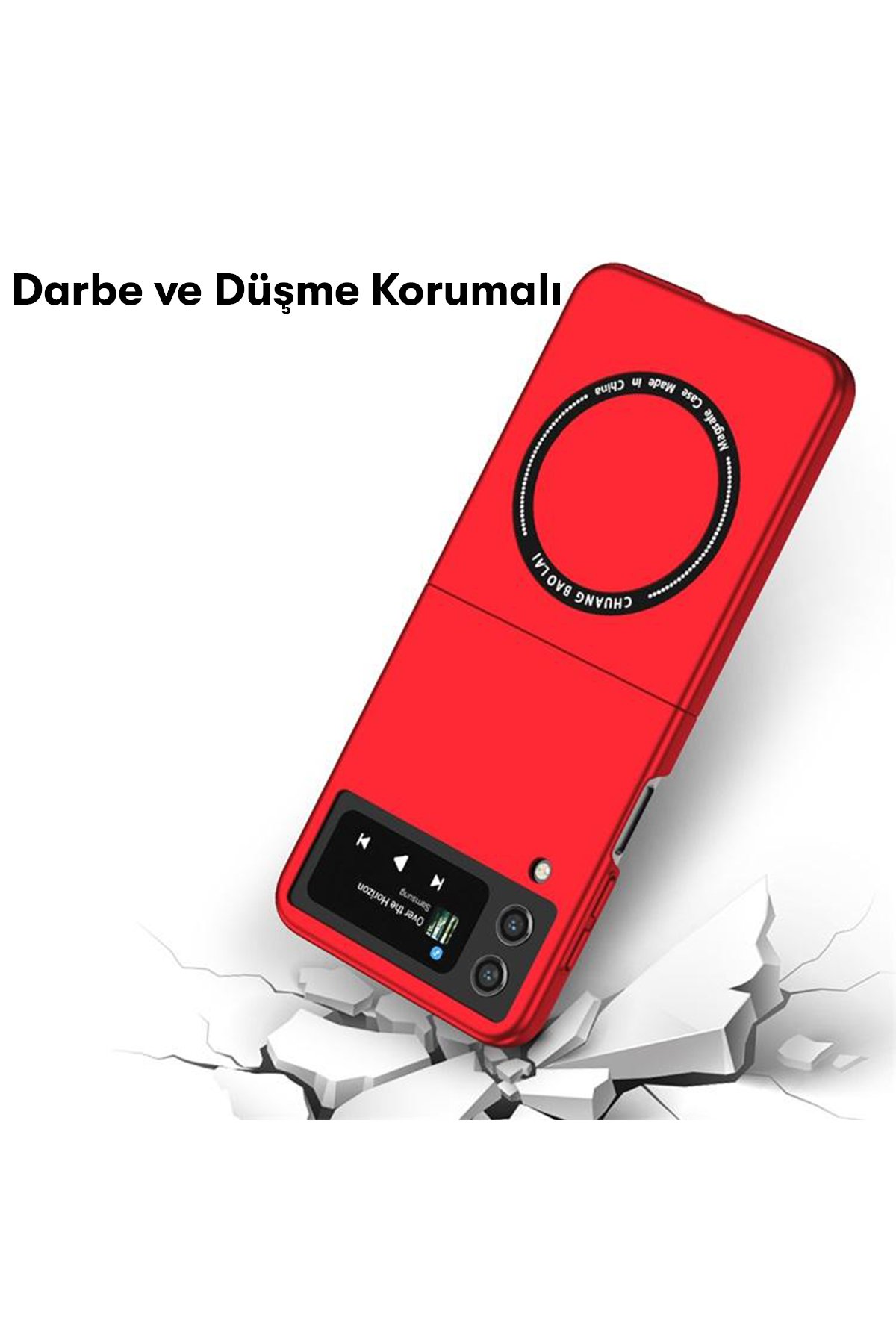 Newface Samsung Galaxy Z Flip 4 Kılıf Magneticsafe Şeffaf Silikon - Şeffaf