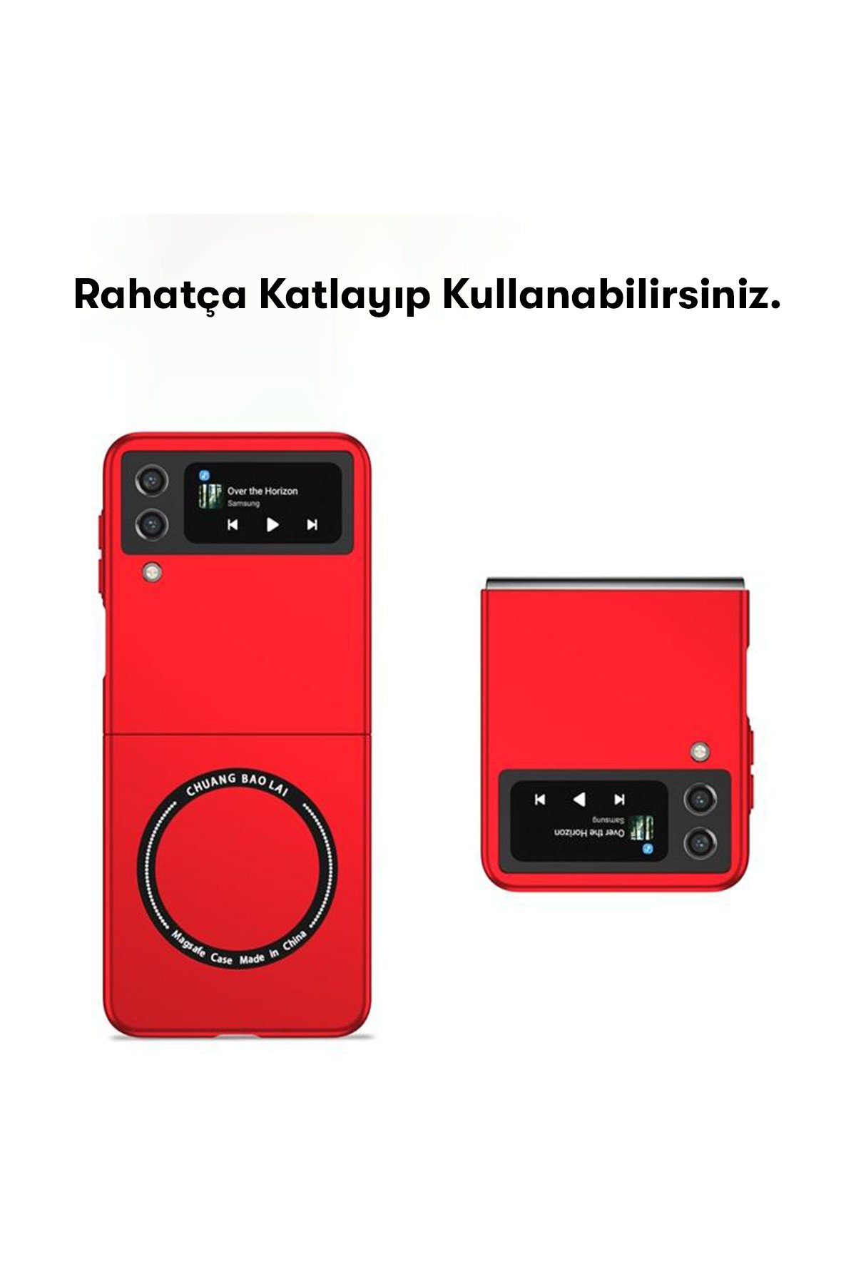 Newface Samsung Galaxy Z Flip 4 Kılıf Magneticsafe Şeffaf Silikon - Şeffaf