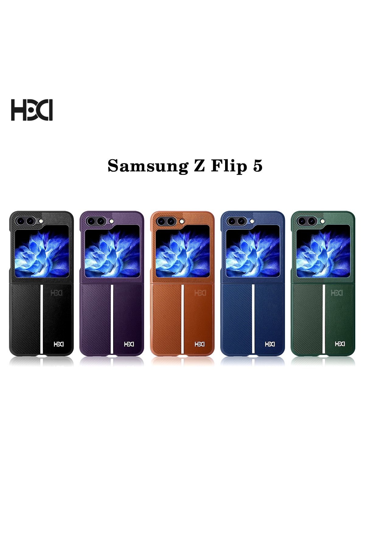 HDD Samsung Galaxy Z Flip 5 Kılıf HBC-155 Lizbon Kapak - Derin Mor