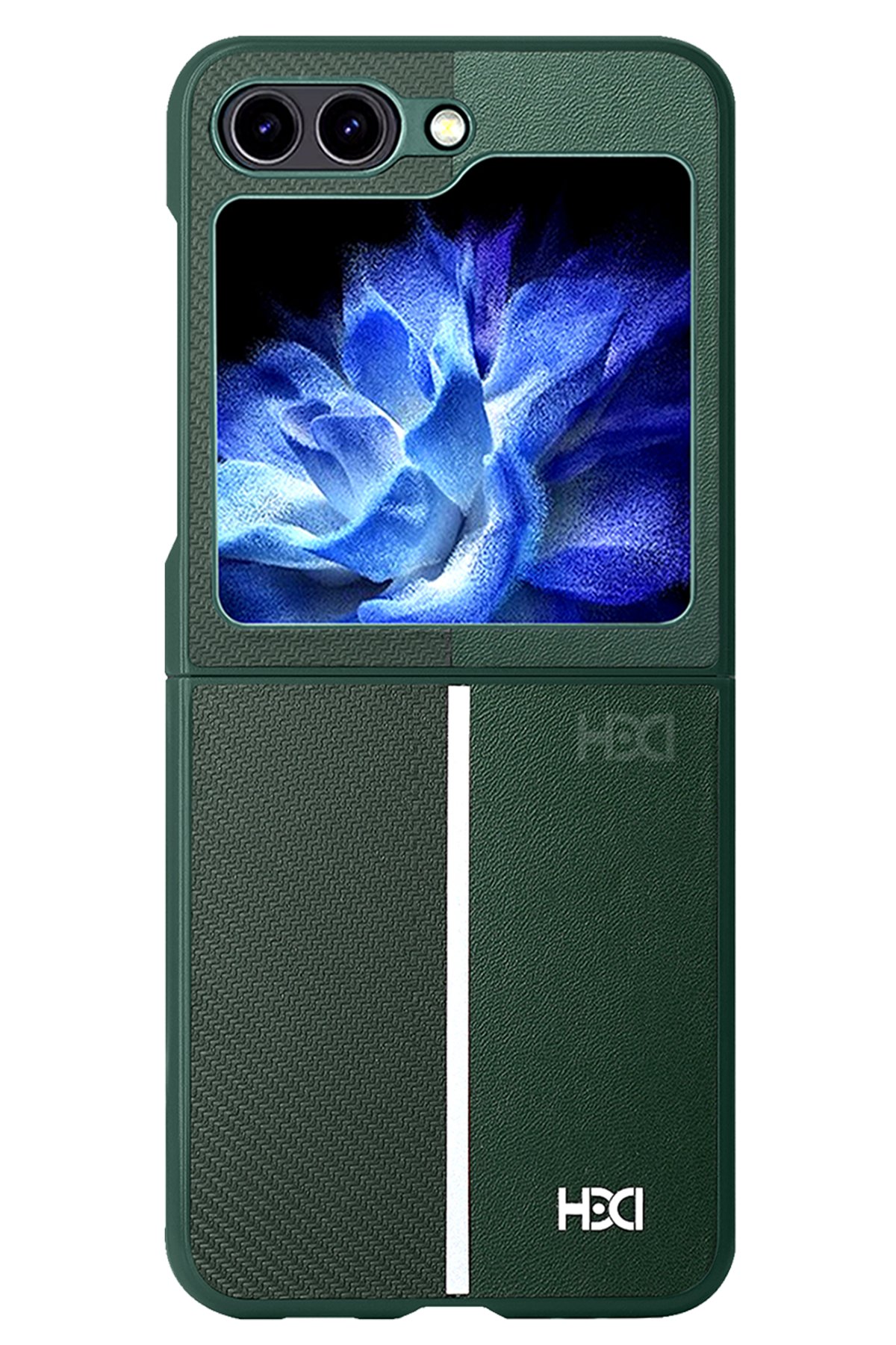 HDD Samsung Galaxy Z Flip 5 Kılıf HBC-155 Lizbon Kapak - Koyu Yeşil