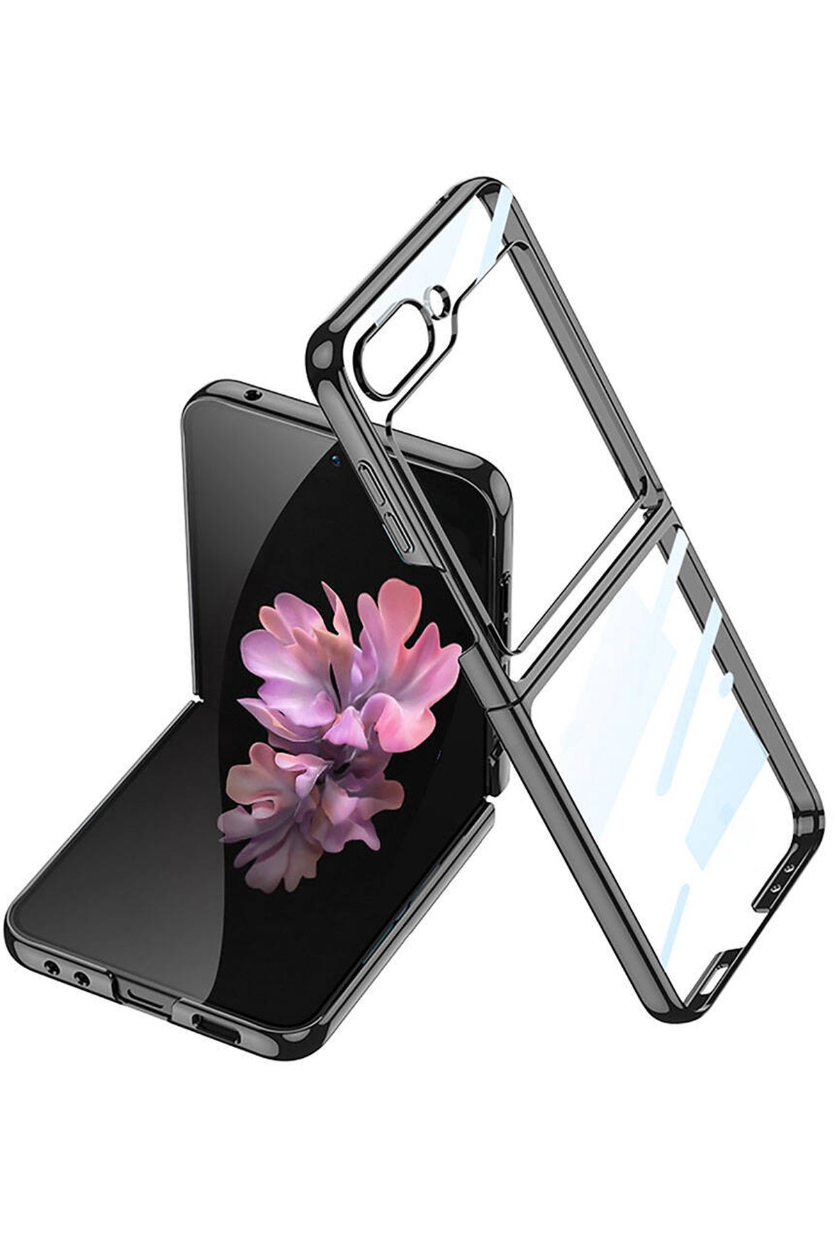 Newface Samsung Galaxy Z Flip 6 Kılıf Magneticsafe Şeffaf Silikon - Şeffaf