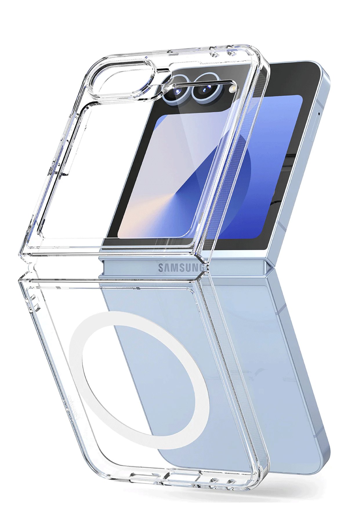 Newface Samsung Galaxy Z Flip 6 Kılıf Belt Flip Kapak - Siyah