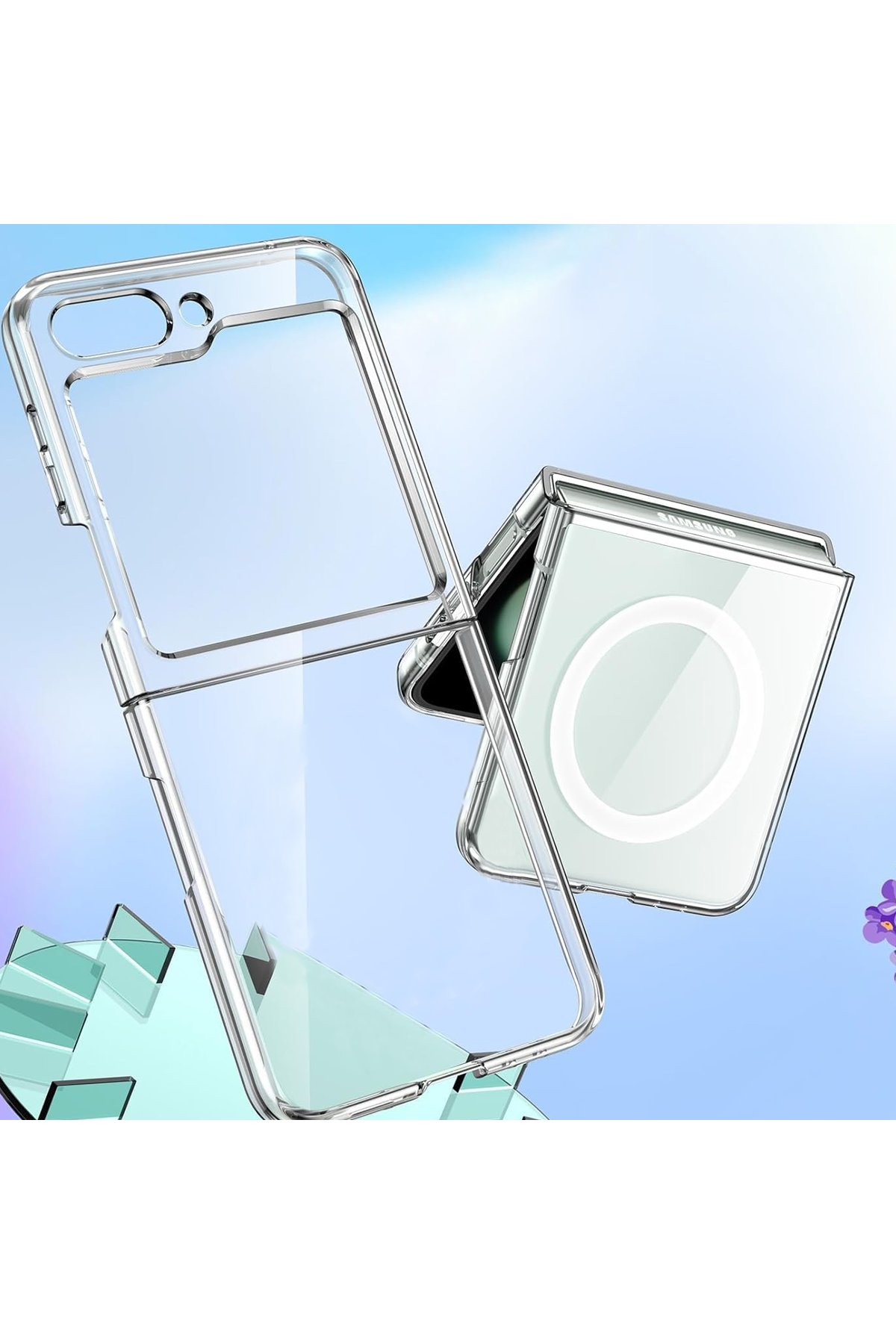 Newface Samsung Galaxy Z Flip 6 Kılıf Blur Fold Magsafe Kapak - Siyah