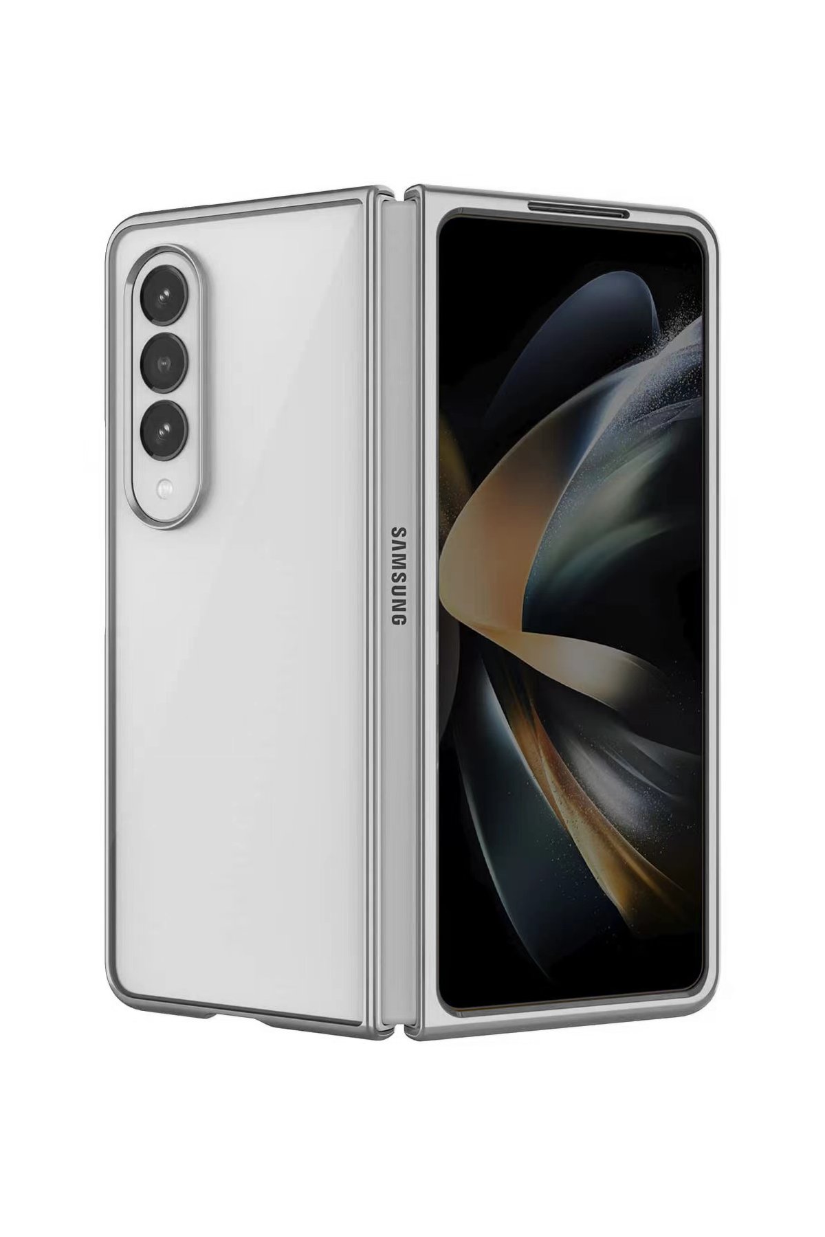 Newface Samsung Galaxy Z Fold 3 Kılıf Fold Karbon Kapak - Siyah