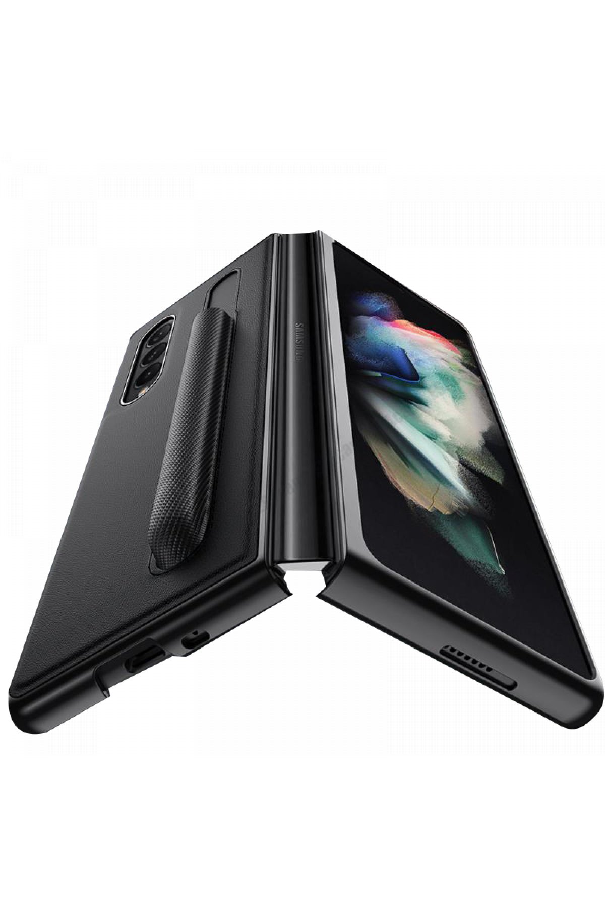 Newface Samsung Galaxy Z Fold 3 Kılıf Mata Fold Kapak - Siyah