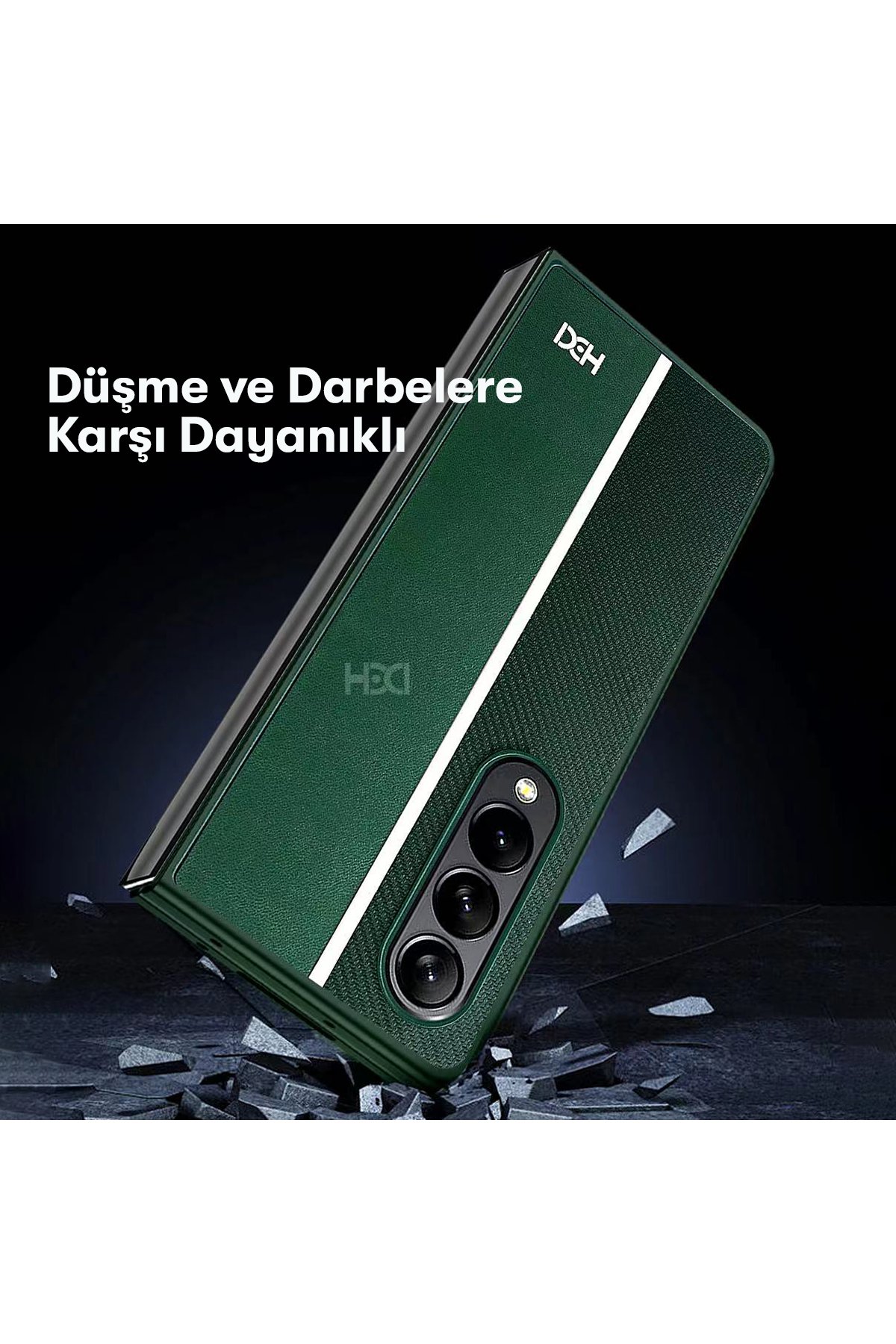 HDD Samsung Galaxy Z Fold 3 Kılıf HBC-156 Forum Magneticsafe Kapak - Koyu Yeşil