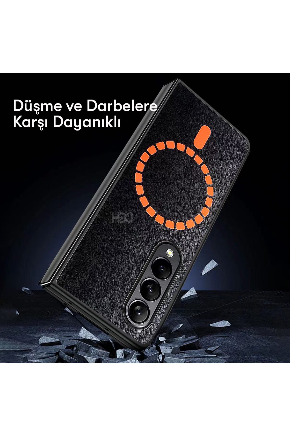 HDD Samsung Galaxy Z Fold 3 Kılıf HBC-156 Forum Magneticsafe Kapak - Siyah