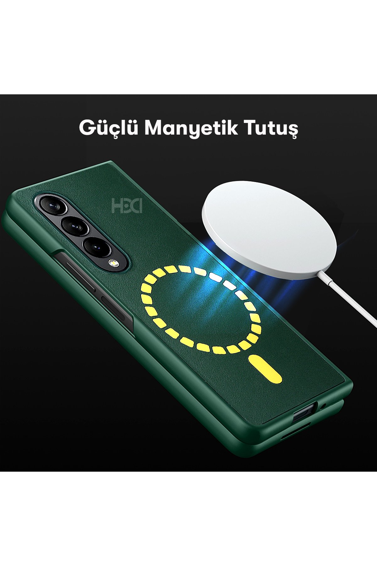 HDD Samsung Galaxy Z Fold 3 Kılıf HBC-155 Lizbon Kapak - Siyah