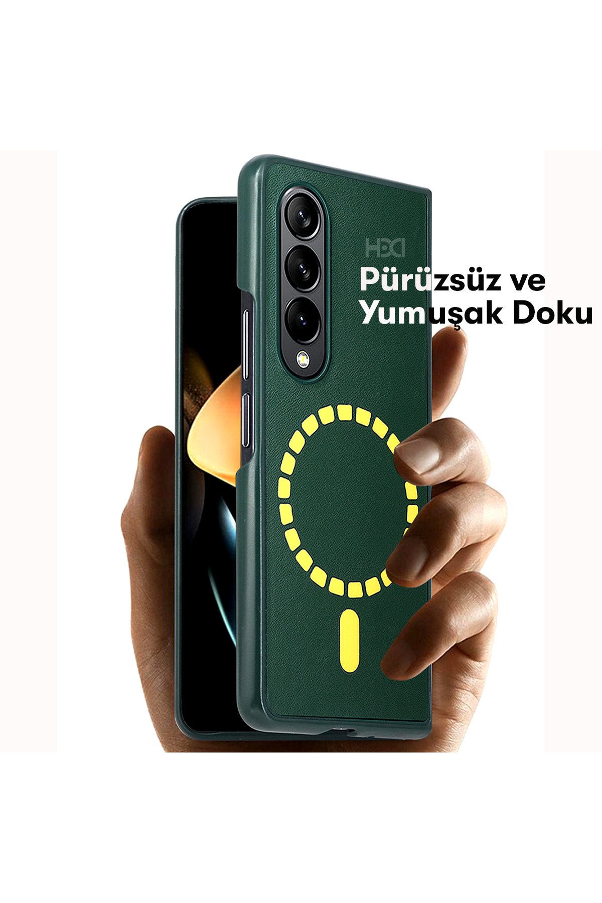 HDD Samsung Galaxy Z Fold 3 Kılıf HBC-155 Lizbon Kapak - Siyah