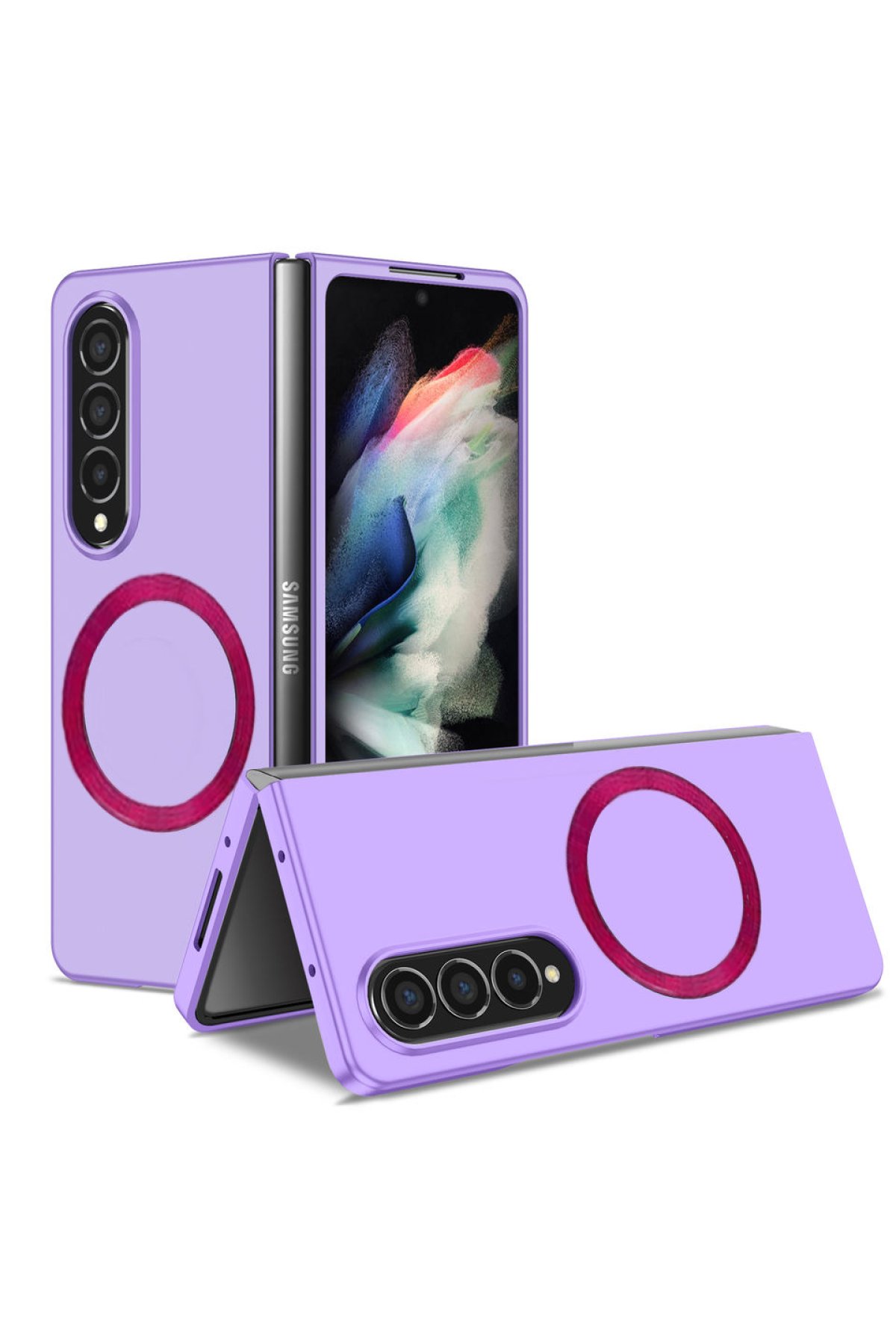 Newface Samsung Galaxy Z Fold 3 Kılıf Fold Element Kapak - Gümüş