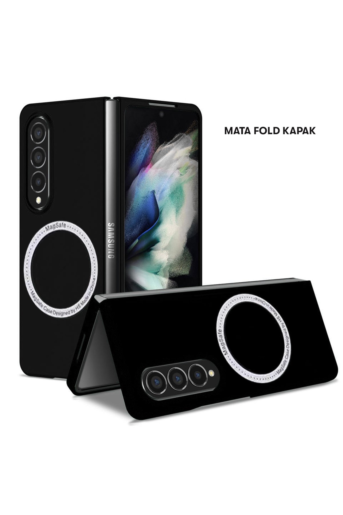 Newface Samsung Galaxy Z Fold 3 Kılıf Fold Element Kapak - Siyah