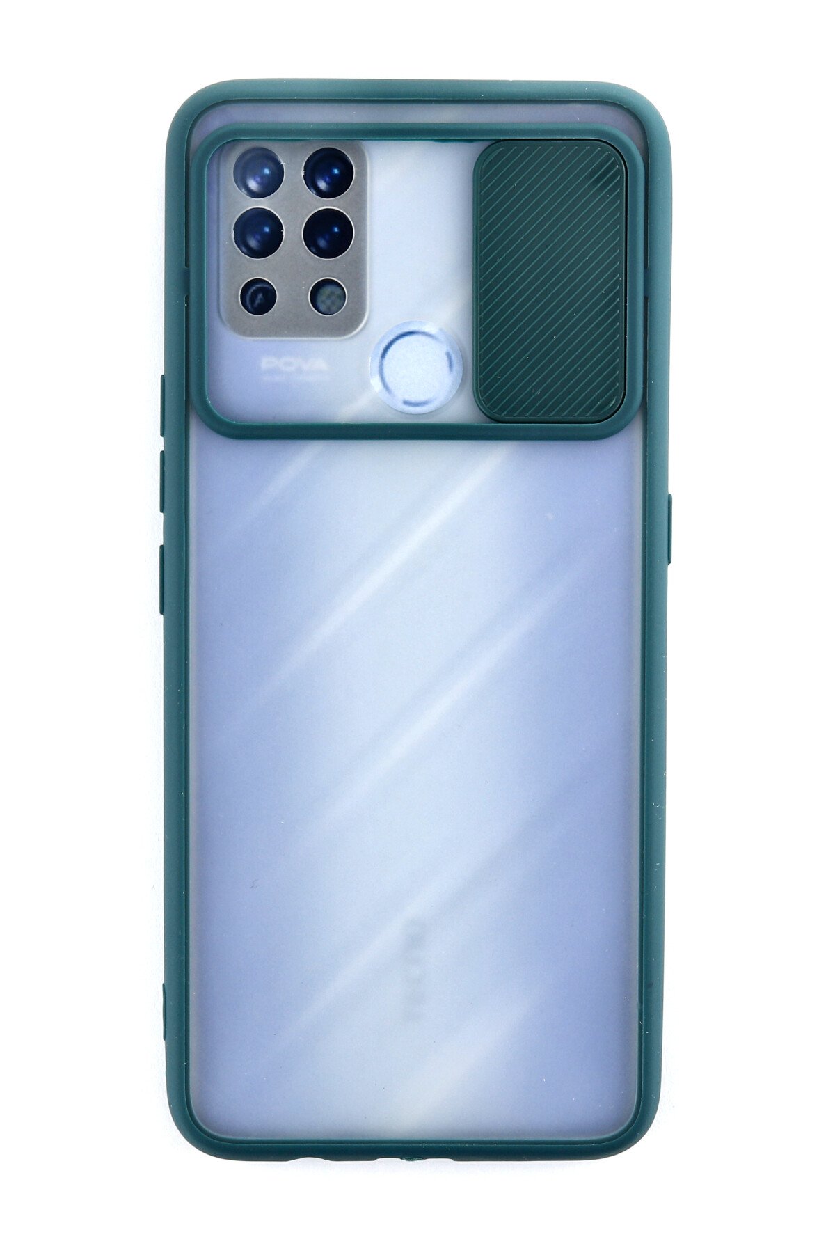 Newface Tecno Pova Kılıf Palm Buzlu Kamera Sürgülü Silikon - Yeşil