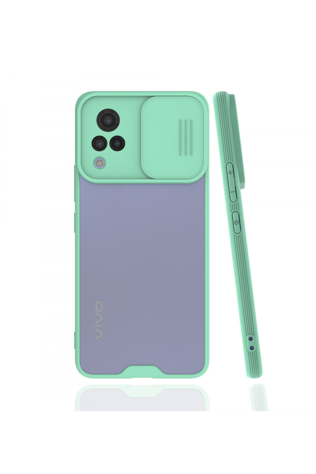 Newface Vivo V21 Kılıf Platin Silikon - Mavi