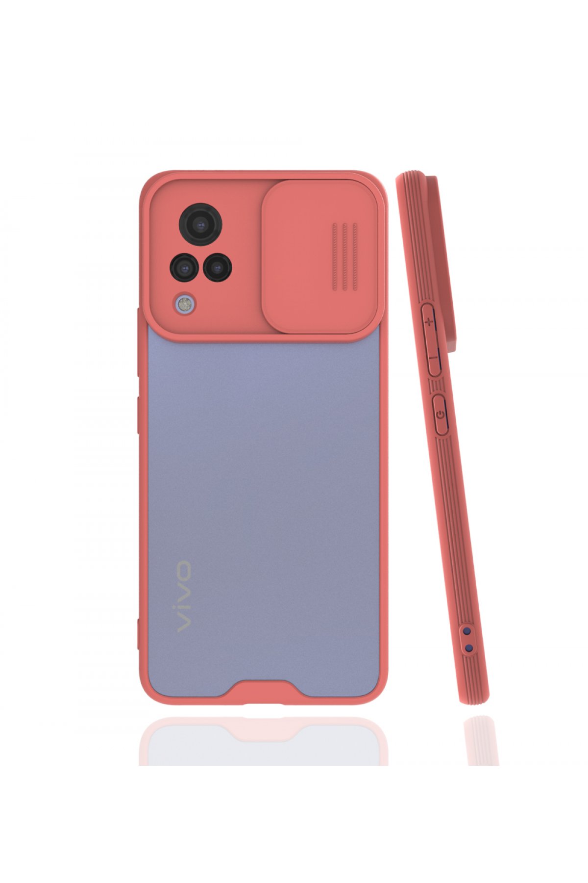 Newface Vivo V21 Kılıf Platin Silikon - Pembe