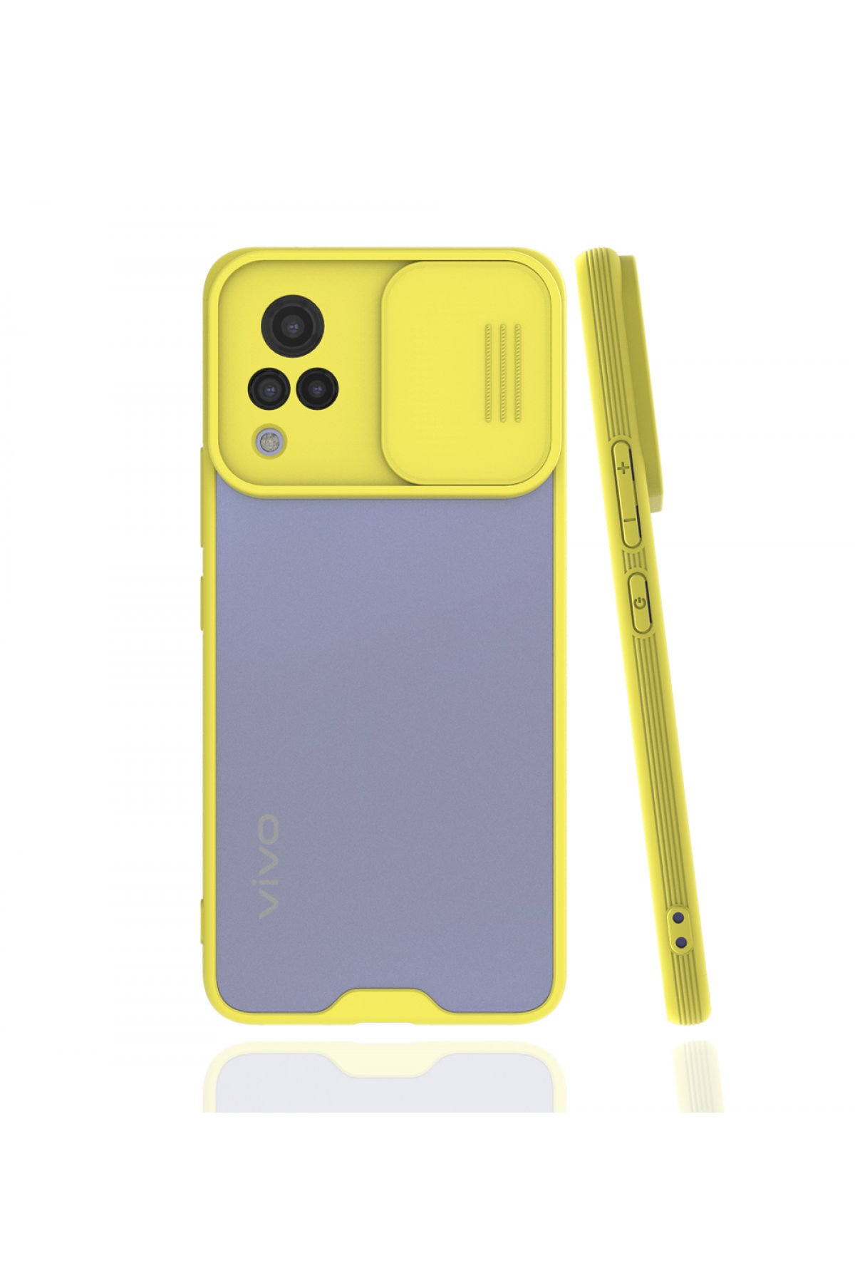 Newface Vivo V21 Kılıf Platin Kamera Koruma Silikon - Lila