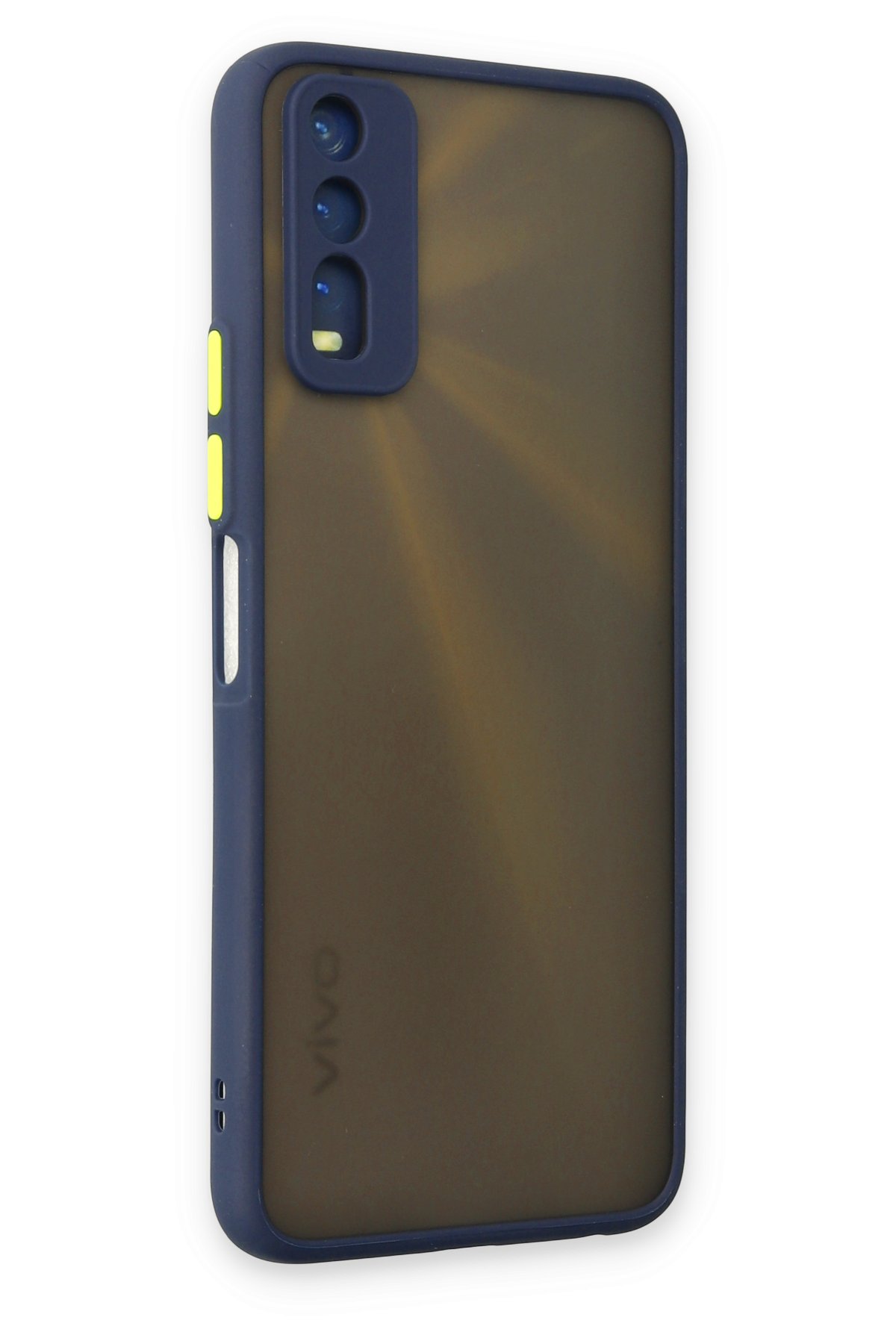 Newface Vivo Y11S Kılıf Montreal Yüzüklü Silikon Kapak - Sarı