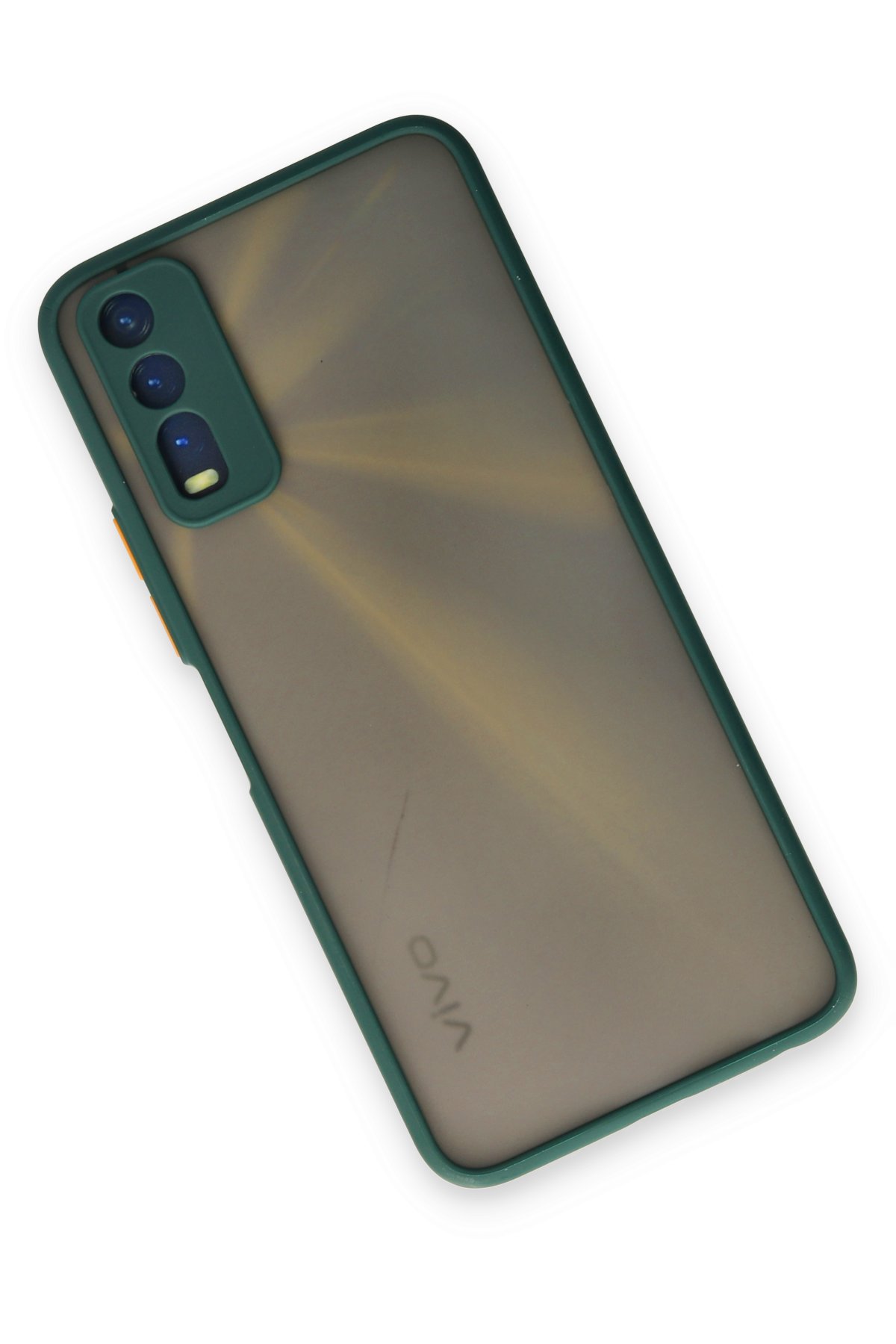 Newface Vivo Y11S Kılıf Lansman Glass Kapak - Sarı
