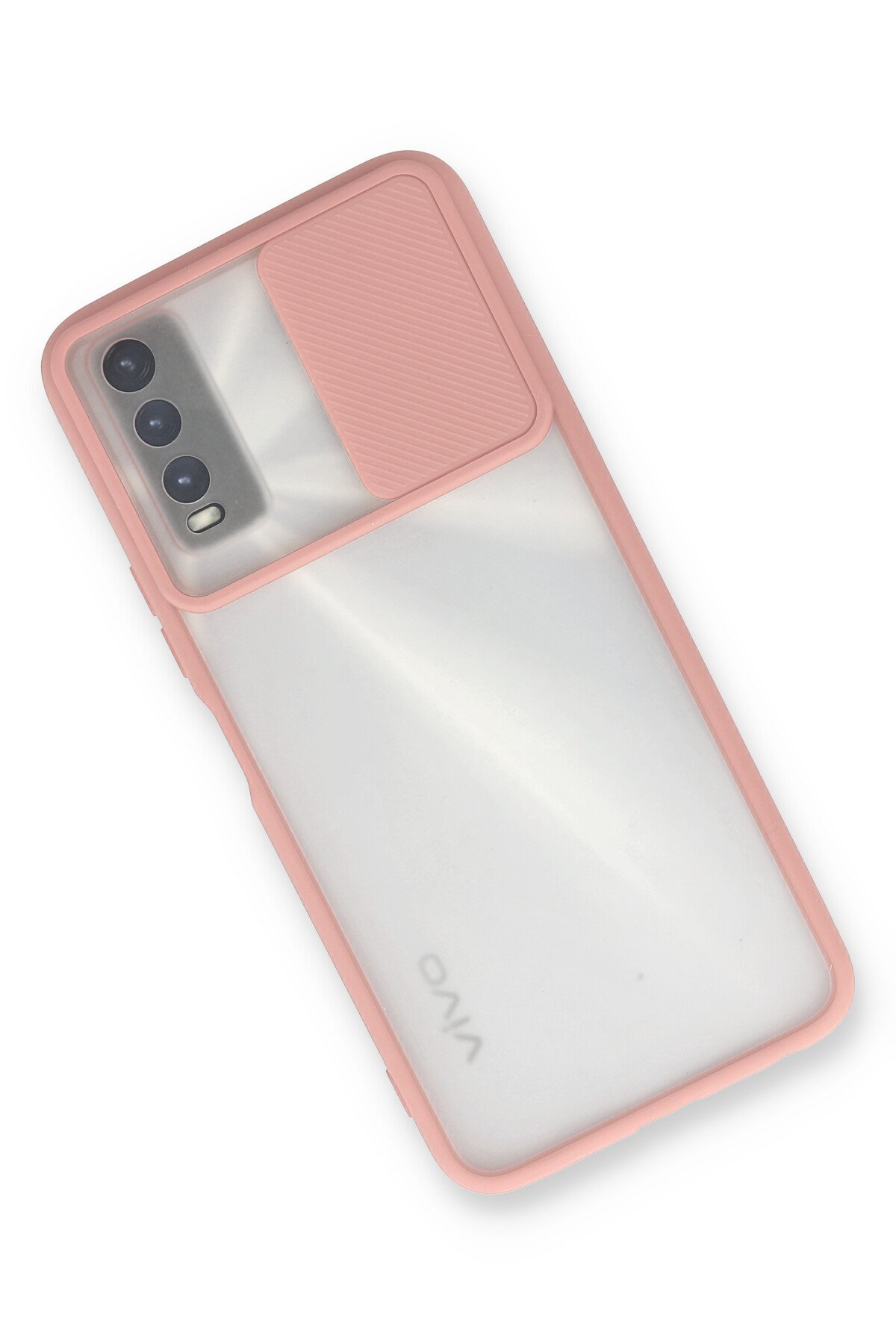 Newface Vivo Y11S Kılıf Lansman Glass Kapak - Pembe