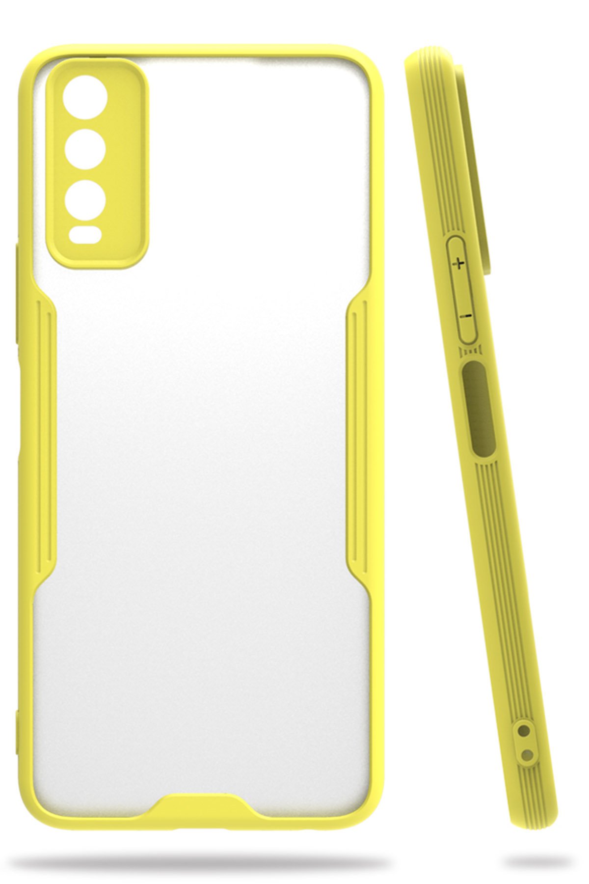 Newface Vivo Y11S Kılıf Auto Focus Karbon Kapak - Kahverengi