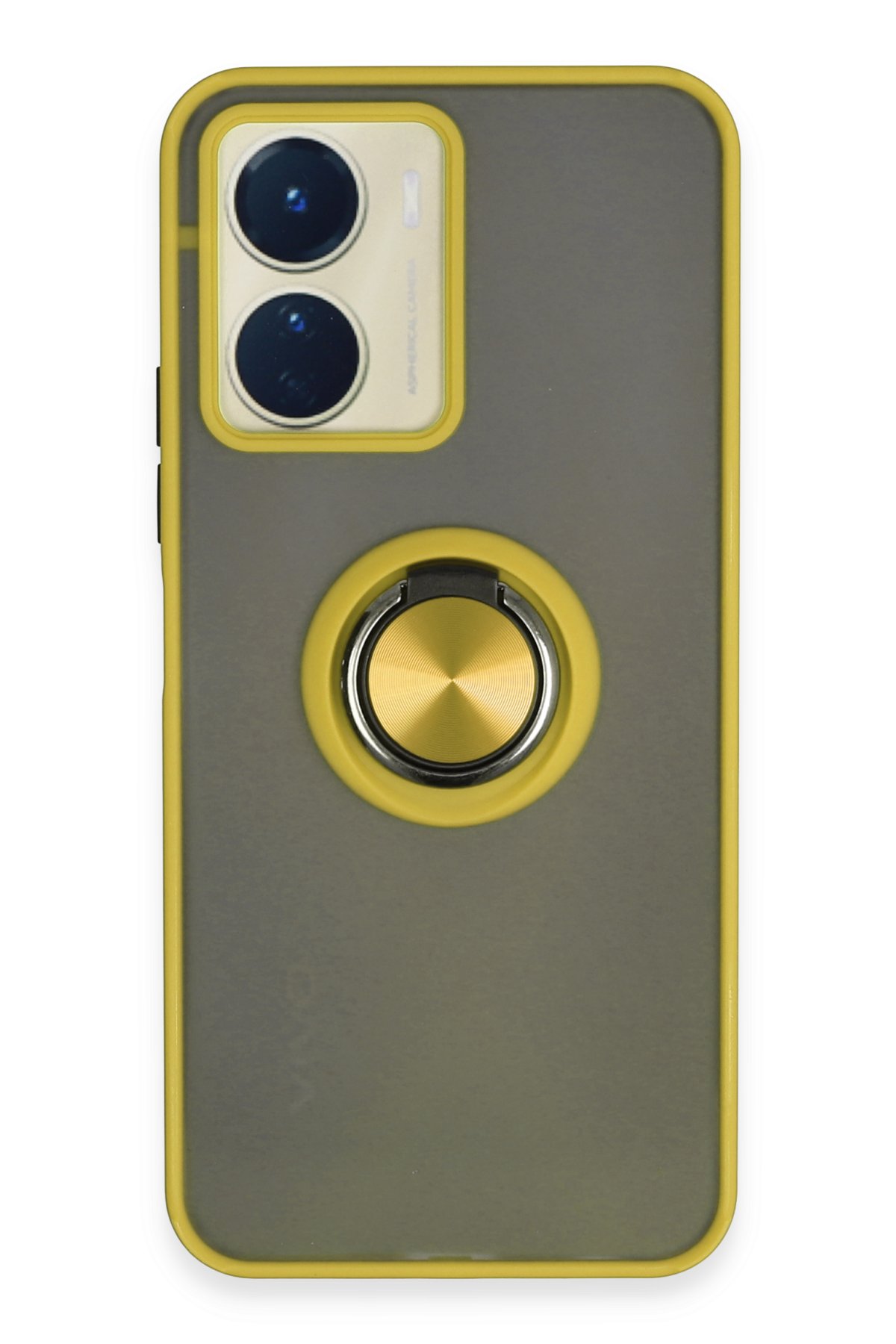 Newface Vivo Y16 Kılıf Pars Lens Yüzüklü Silikon - Siyah
