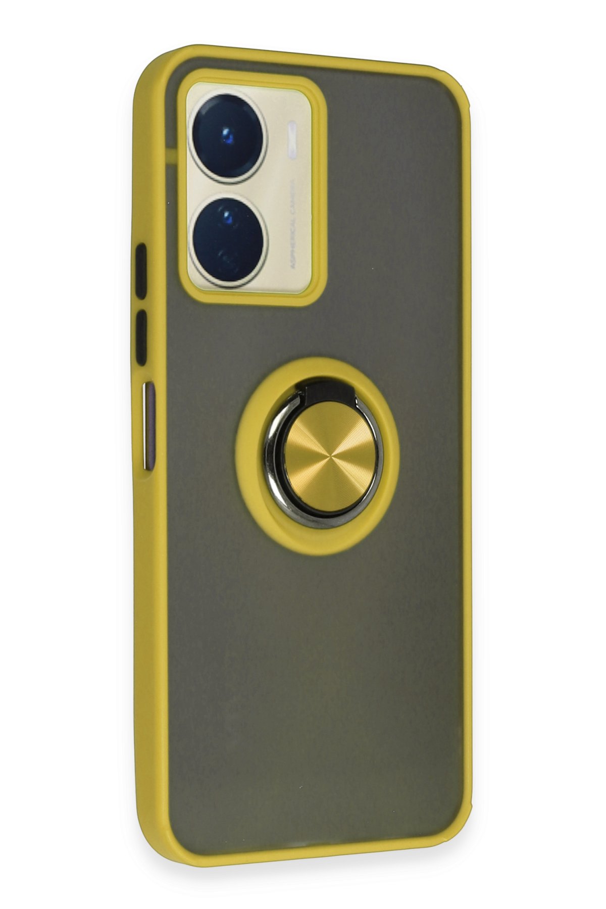 Newface Vivo Y16 Kılıf Pars Lens Yüzüklü Silikon - Siyah