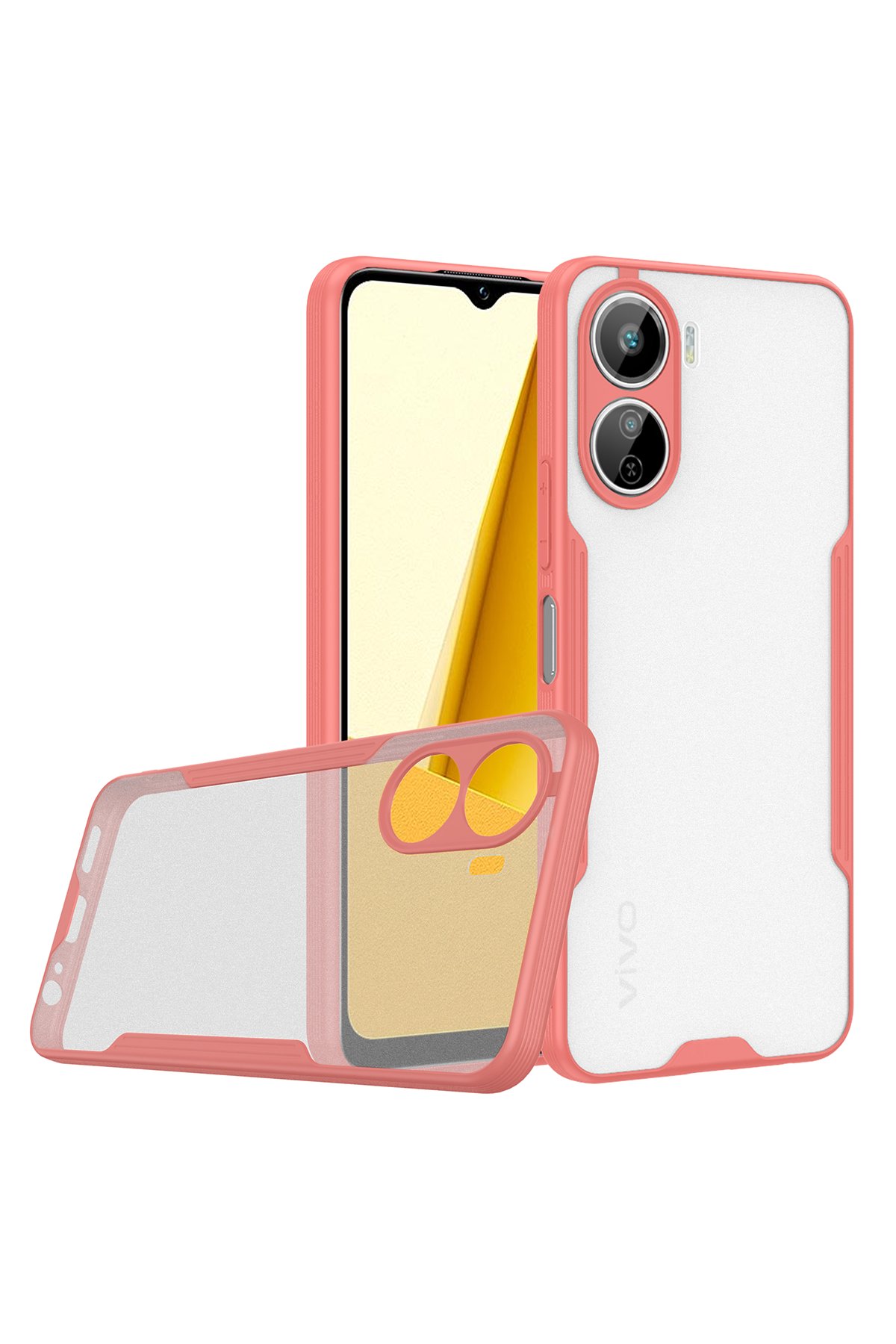 Newface Vivo Y16 Kılıf Pars Lens Yüzüklü Silikon - Siyah