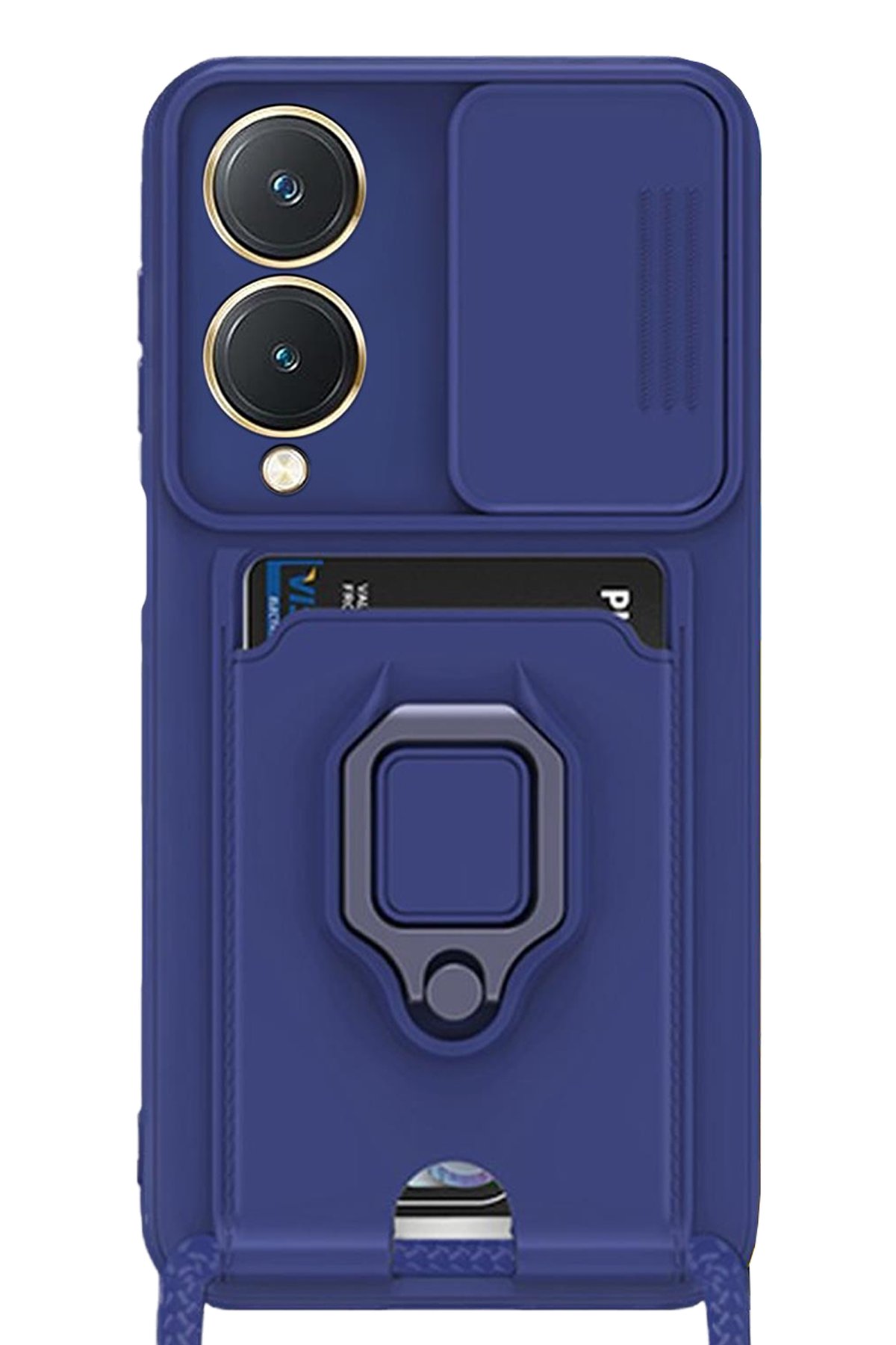 Newface Vivo Y17S Kılıf Nano içi Kadife Silikon - Mavi
