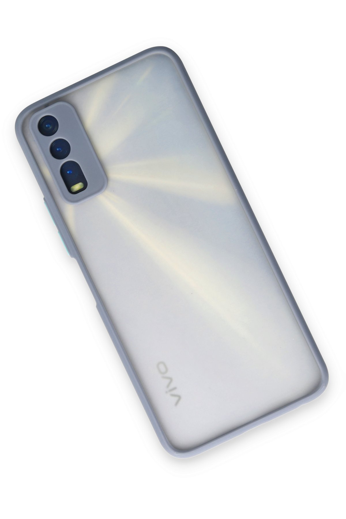 Newface Vivo Y20 Kılıf Glass Kapak - Lacivert