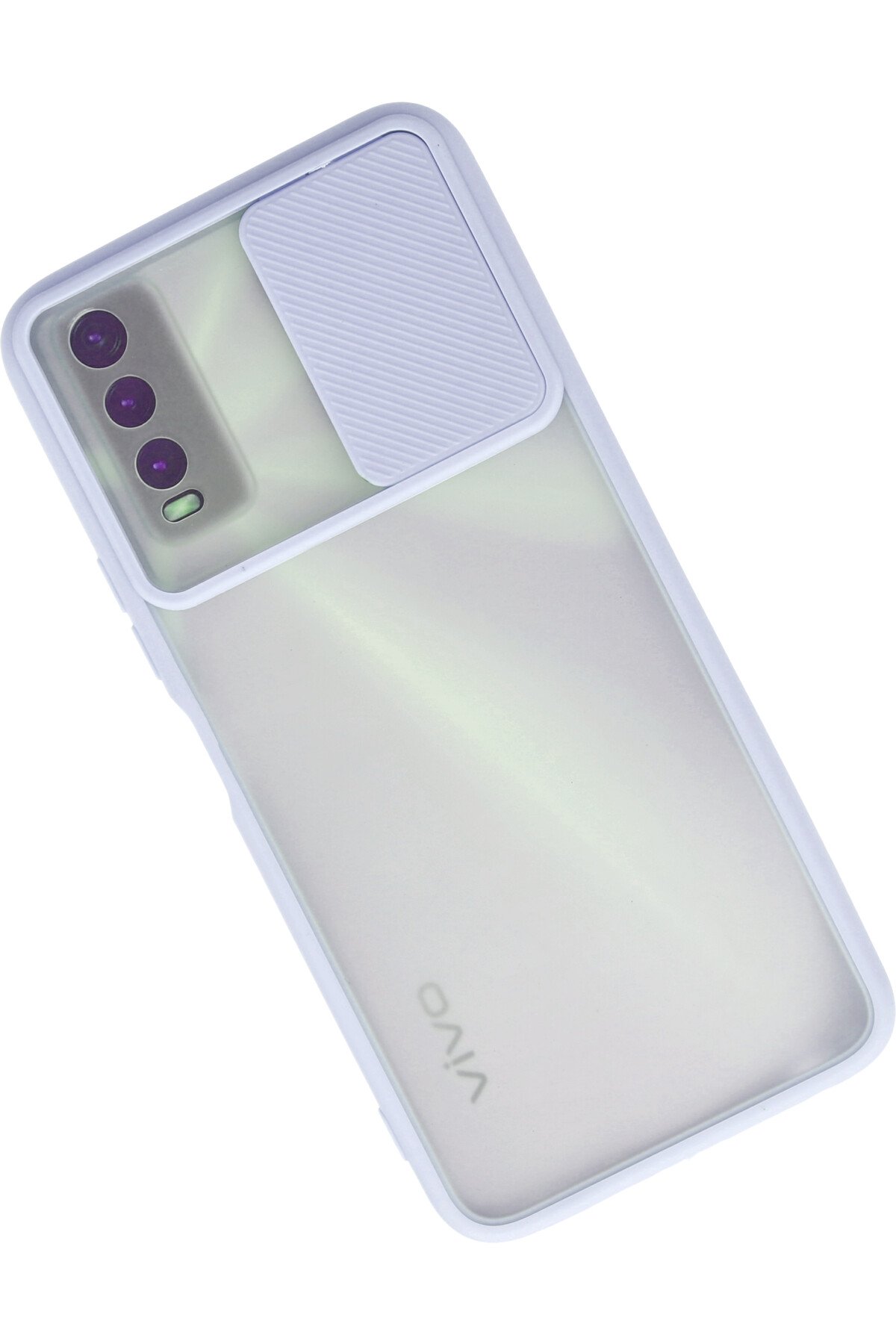 Newface Vivo Y20 Kılıf Glass Kapak - Beyaz