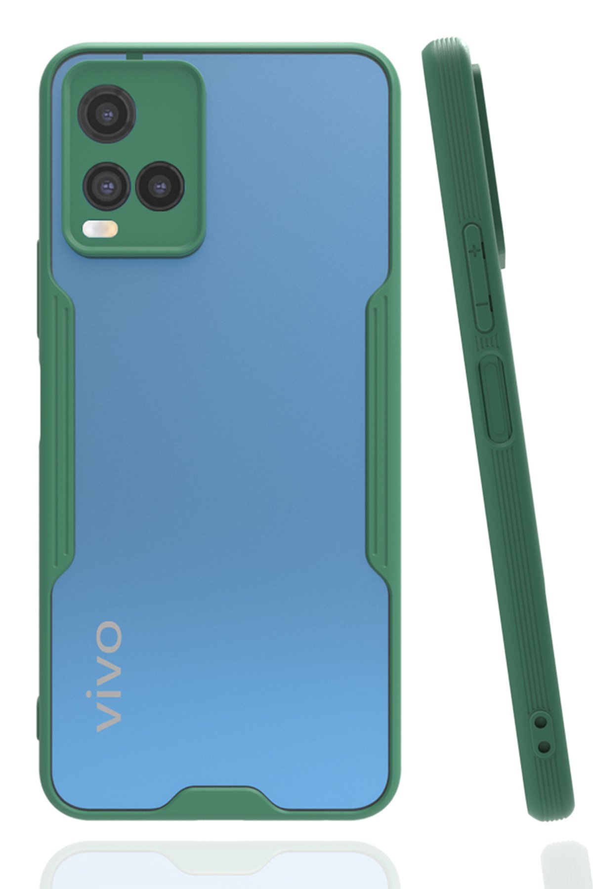 Newface Vivo Y21S Kılıf Palm Buzlu Kamera Sürgülü Silikon - Turkuaz